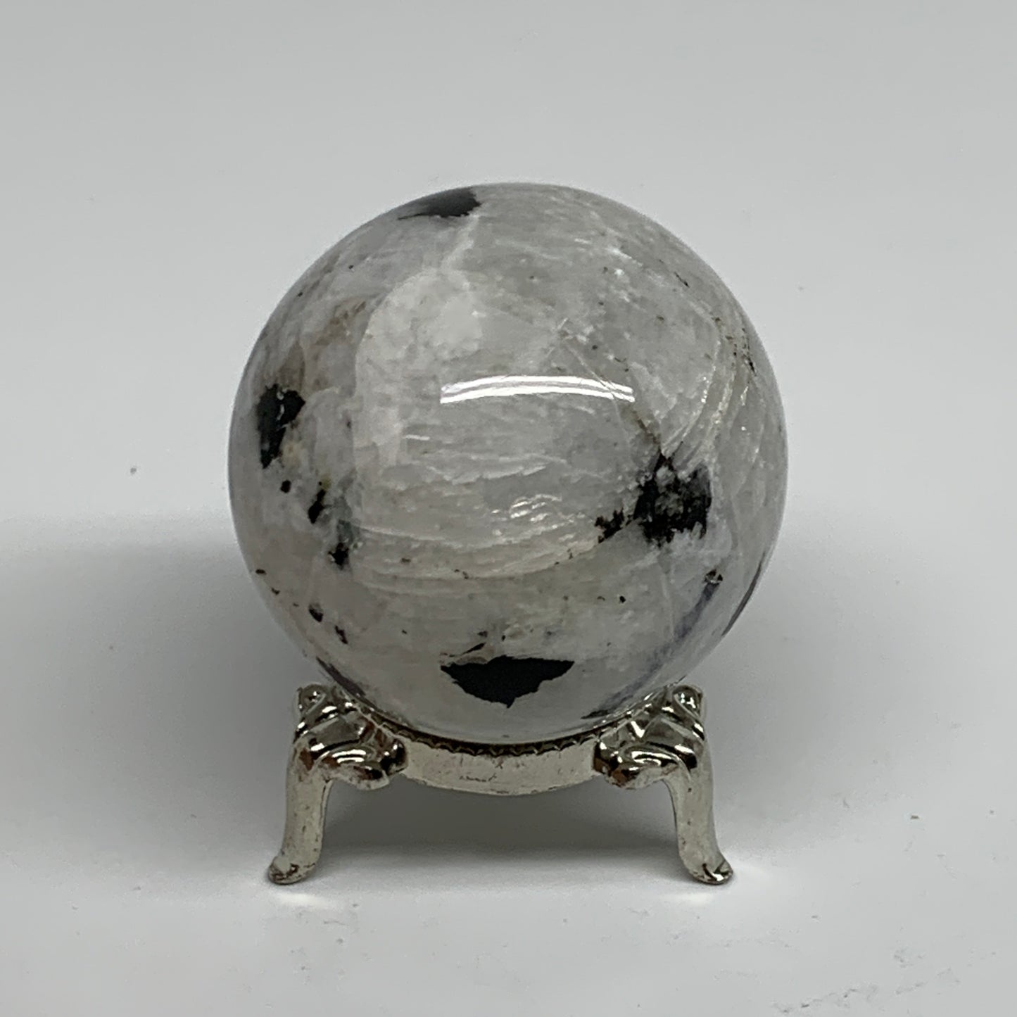 155.6g, 1.9"(48mm), Natural Rainbow Moonstone Sphere Ball Gemstone, B34388