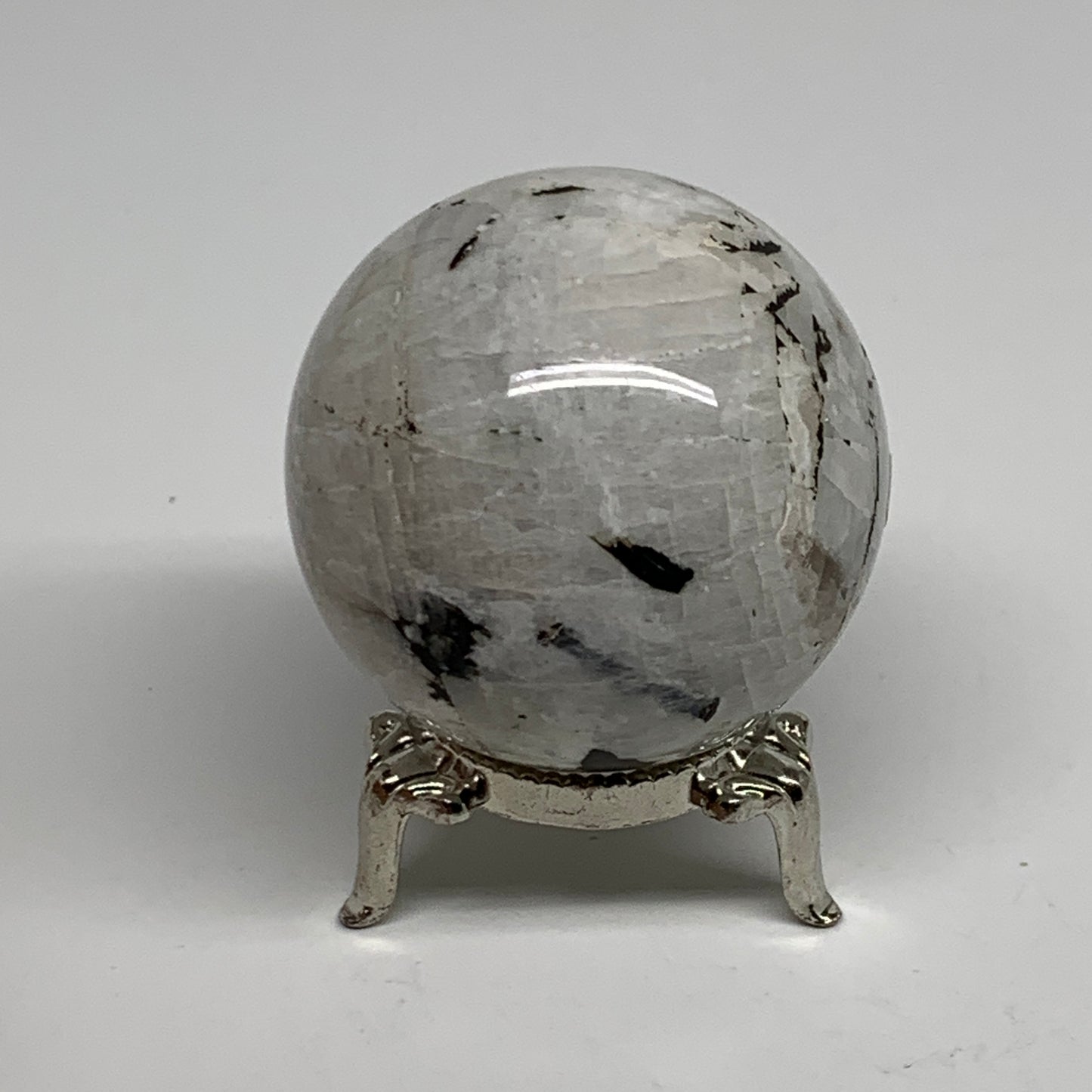 155.6g, 1.9"(48mm), Natural Rainbow Moonstone Sphere Ball Gemstone, B34388