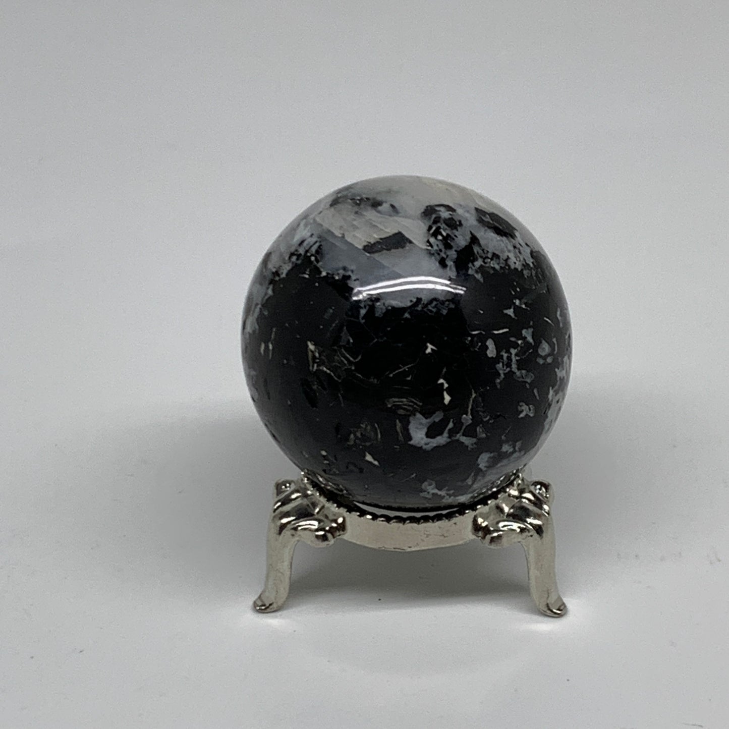 113.8g, 1.7"(43mm), Natural Rainbow Moonstone Sphere Ball Gemstone, B35174