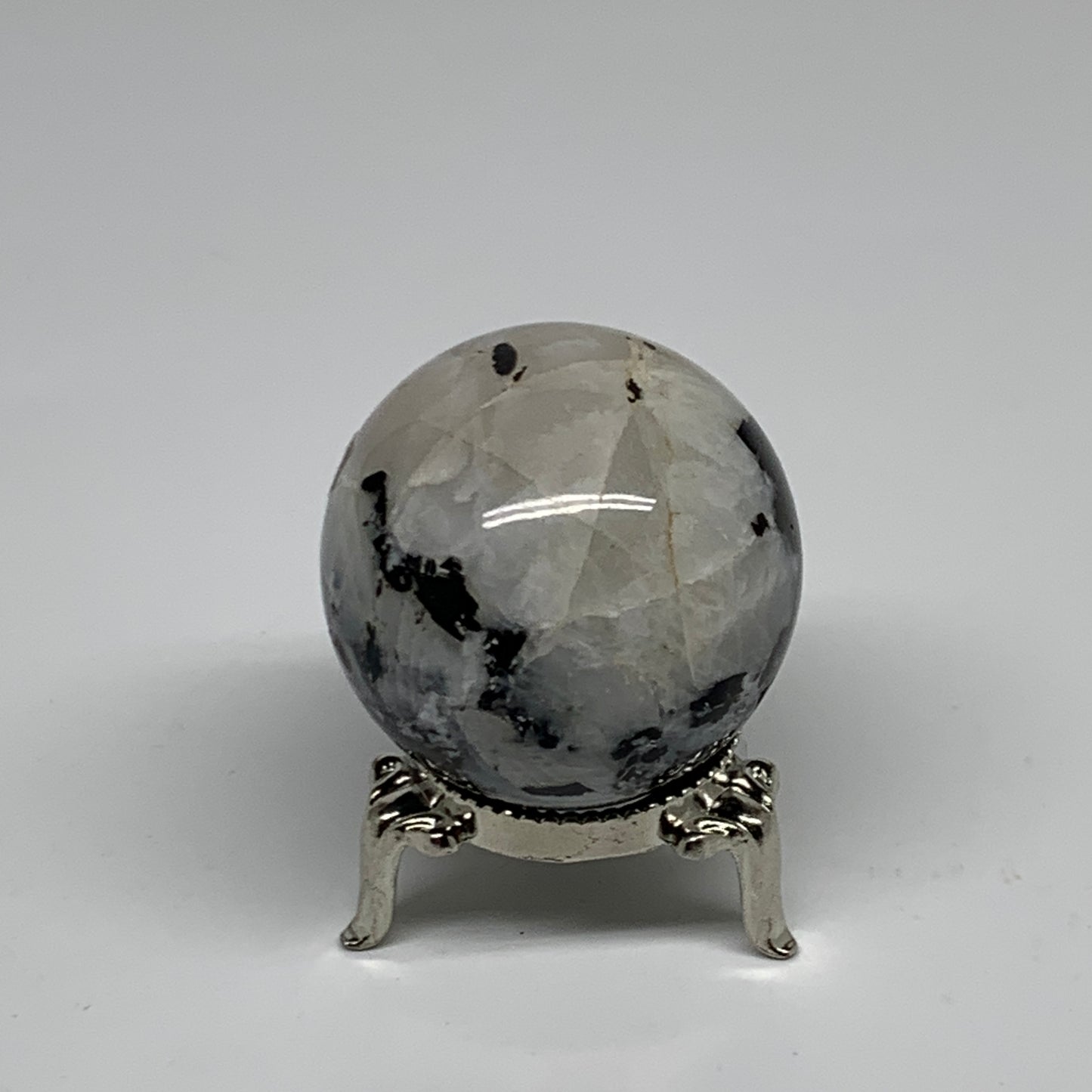 113.8g, 1.7"(43mm), Natural Rainbow Moonstone Sphere Ball Gemstone, B35174