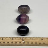 128.4g, 1.3"-1.5",3pcs, Multi Color Fluorite Crystal Tumbled Stones, B28724
