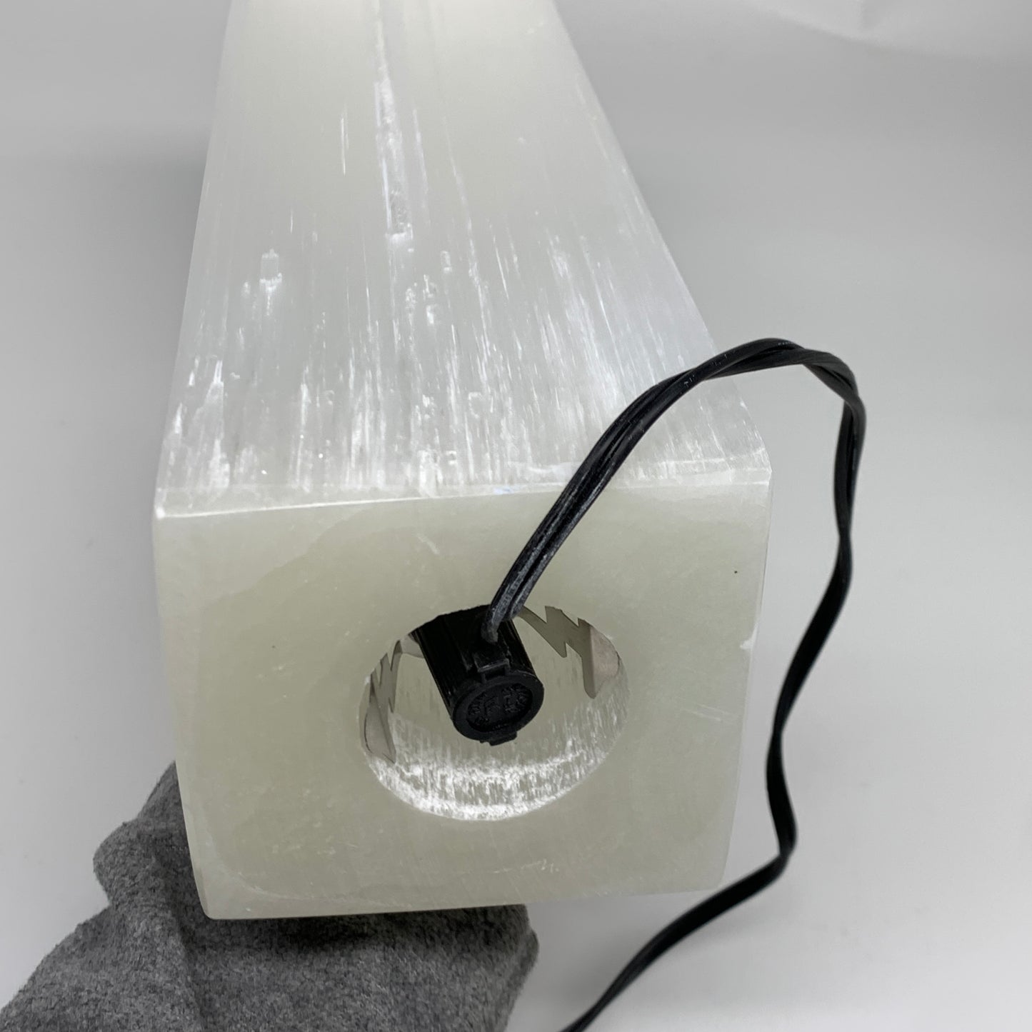 11.6 lbs. 11.75"x3.6", Rectangle Selenite (Satin Spar) Lamp, w/6ft Chord, B35836