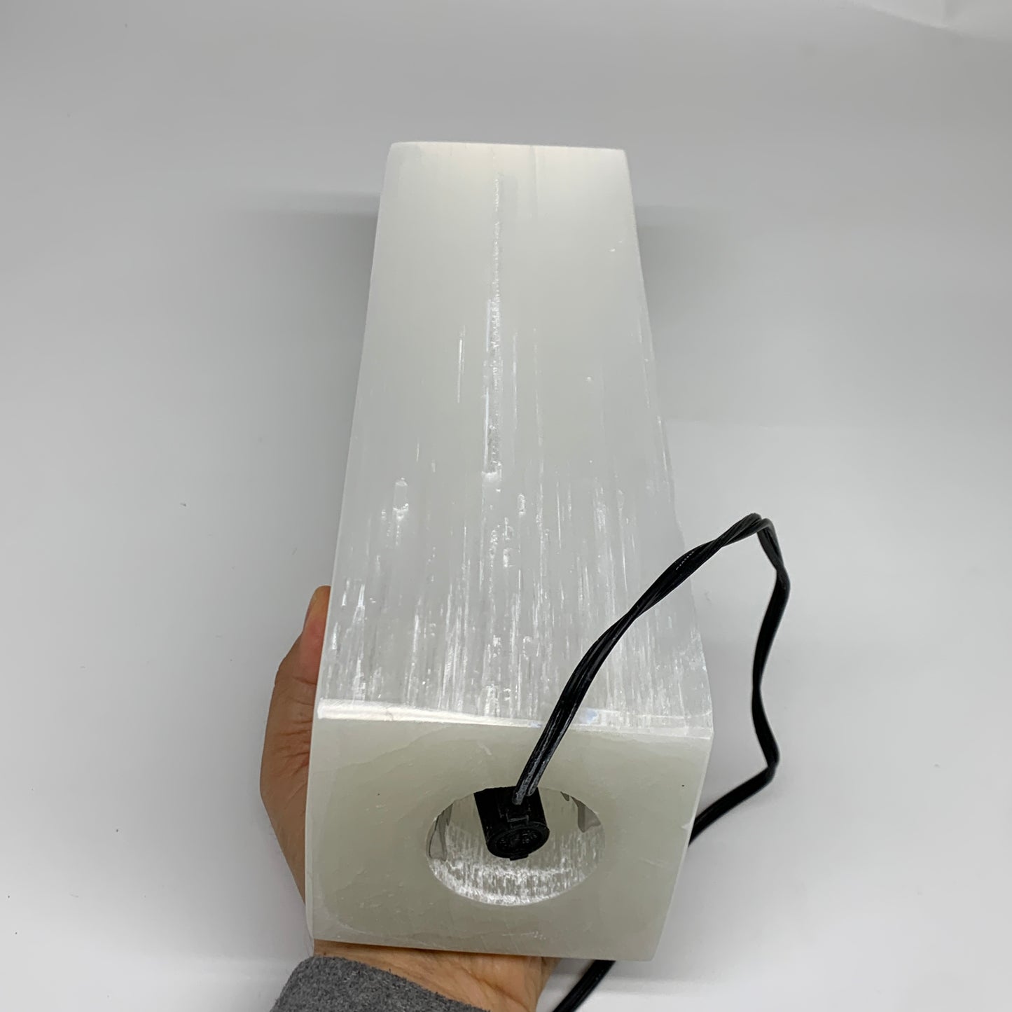 11.6 lbs. 11.75"x3.6", Rectangle Selenite (Satin Spar) Lamp, w/6ft Chord, B35836
