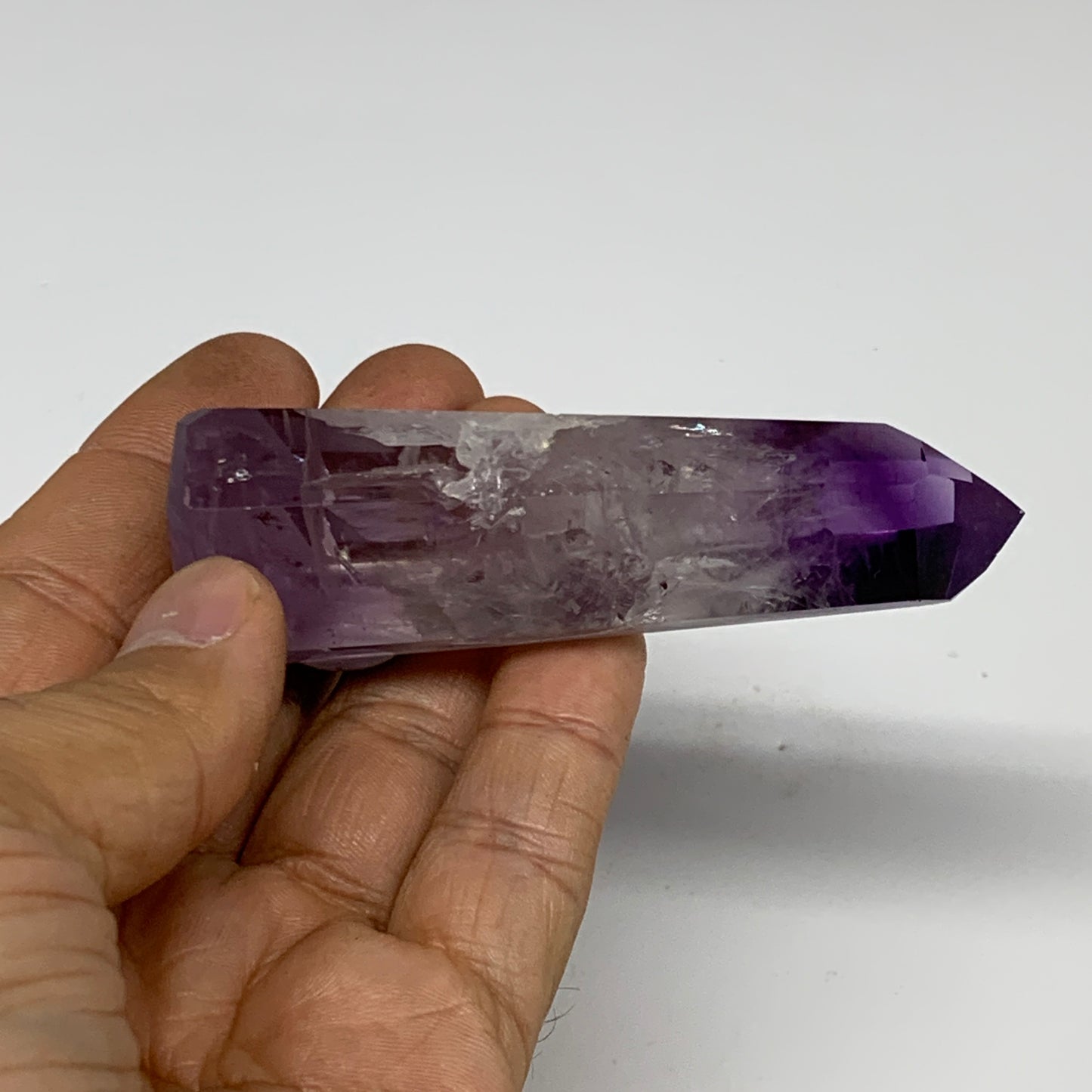 64.8g, 3.1"x1"x0.8", Natural Amethyst Tower Point Obelisk @Brazil, B32369