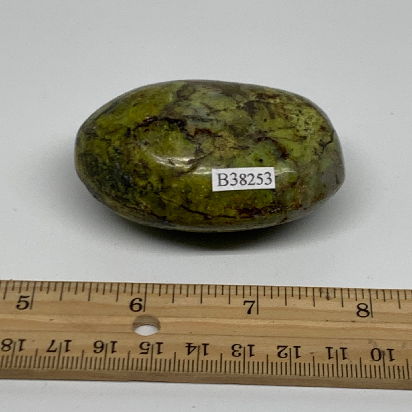 101.5g, 2.6"x1.8"x1.2", Green Opal Crystal PalmStone Polished Reiki, B38253