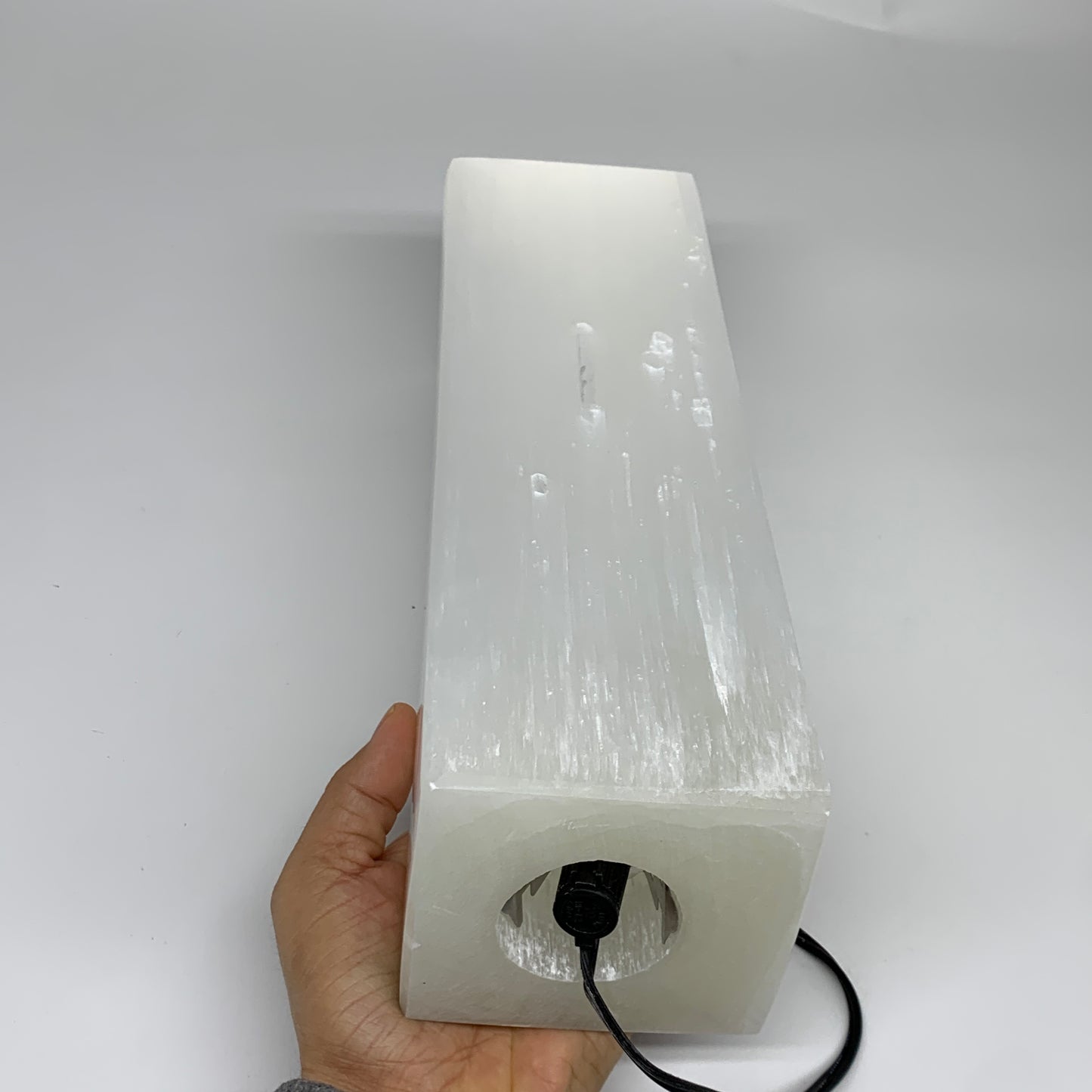 11.6 lbs. 11.75"x3.6", Rectangle Selenite (Satin Spar) Lamp, w/6ft Chord, B35836