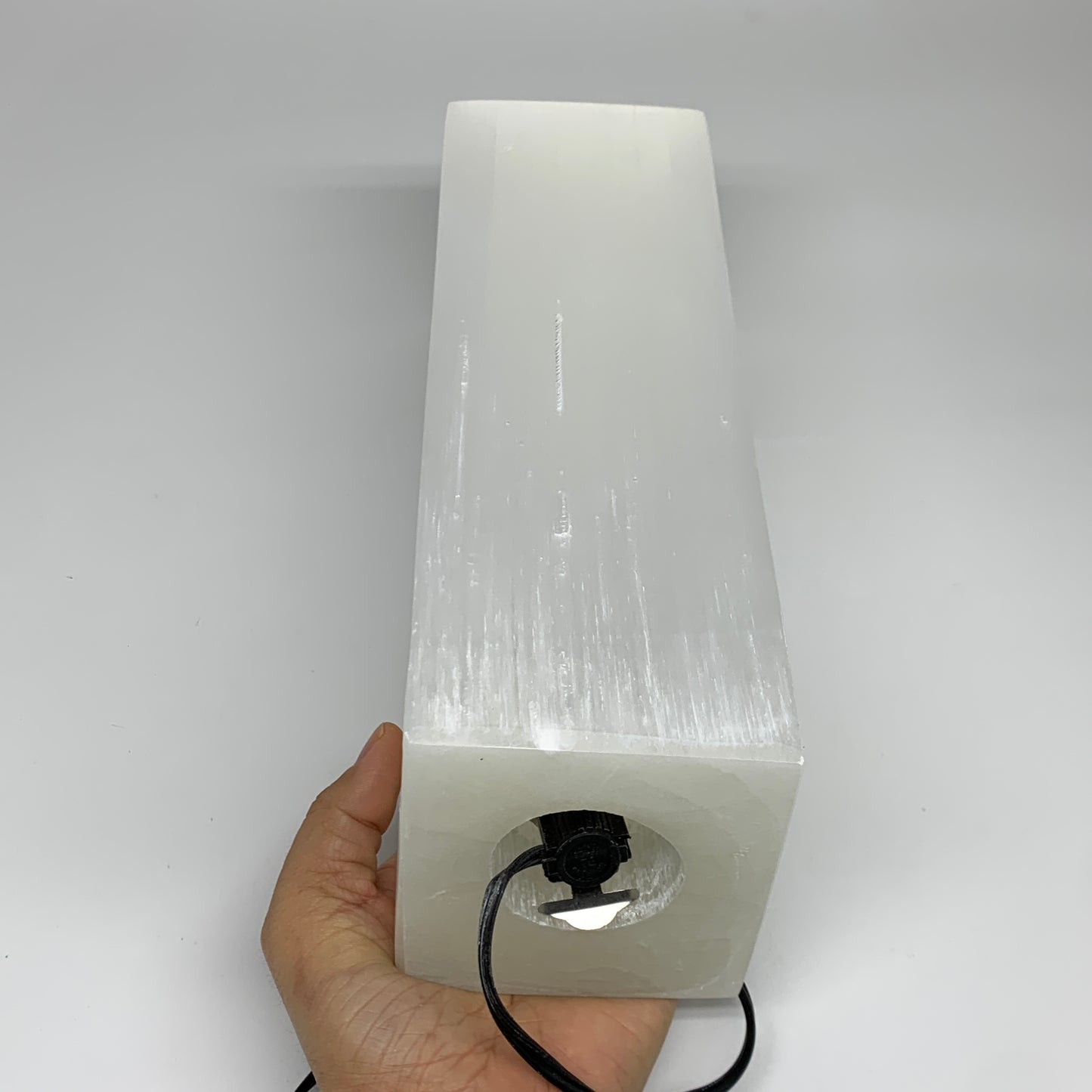 11.6 lbs. 11.75"x3.6", Rectangle Selenite (Satin Spar) Lamp, w/6ft Chord, B35836