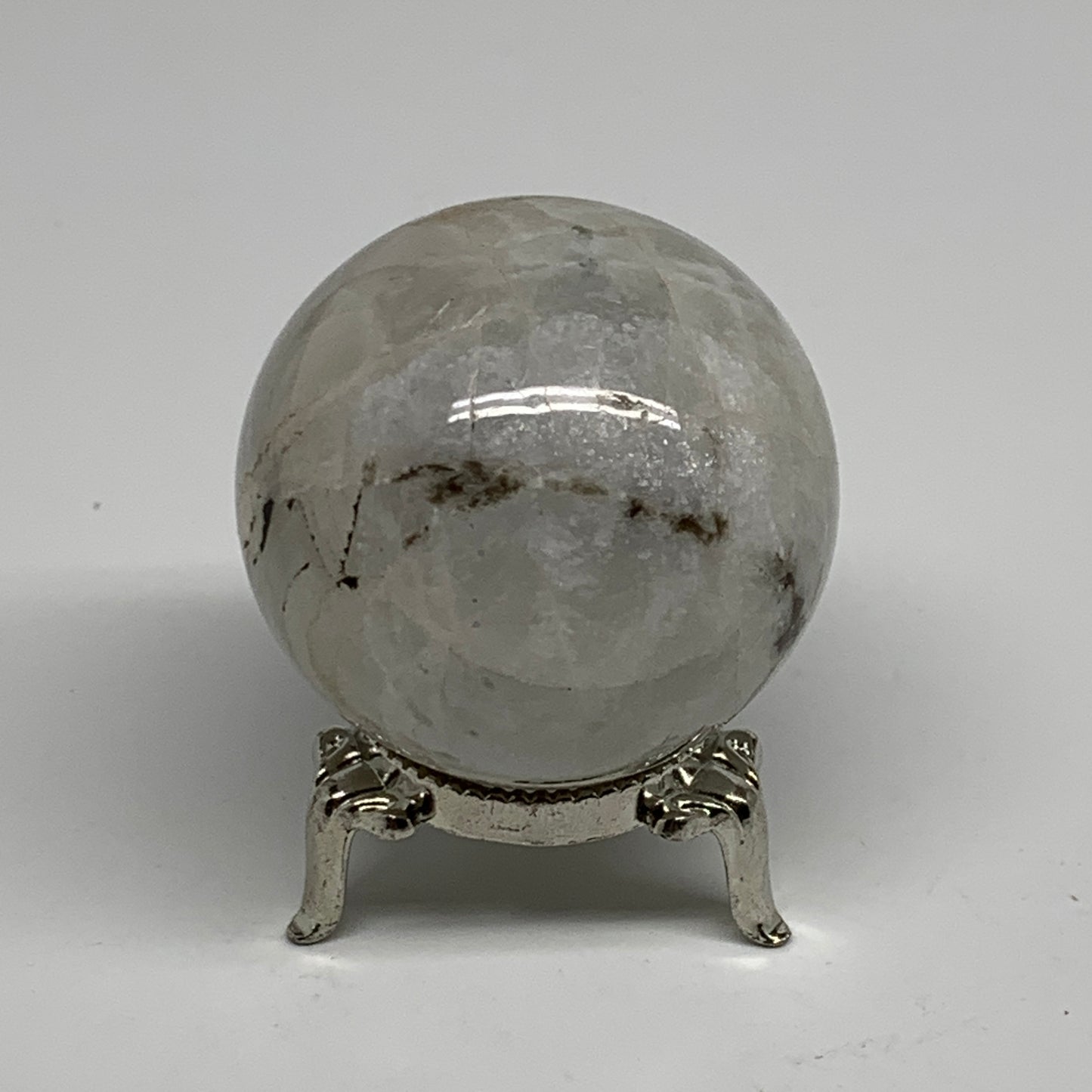 147.6g, 1.9"(48mm), Natural Rainbow Moonstone Sphere Ball Gemstone, B34389