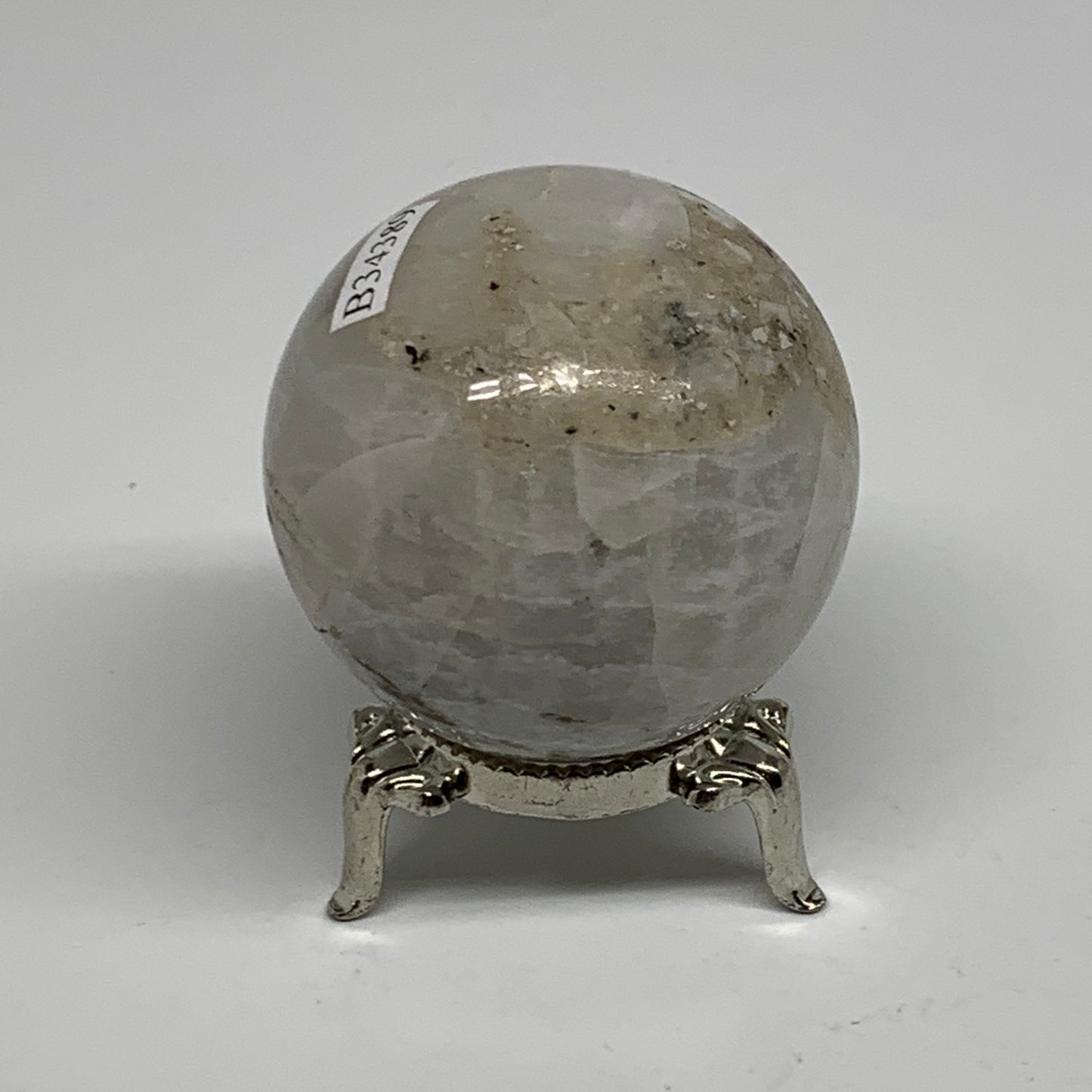 147.6g, 1.9"(48mm), Natural Rainbow Moonstone Sphere Ball Gemstone, B34389