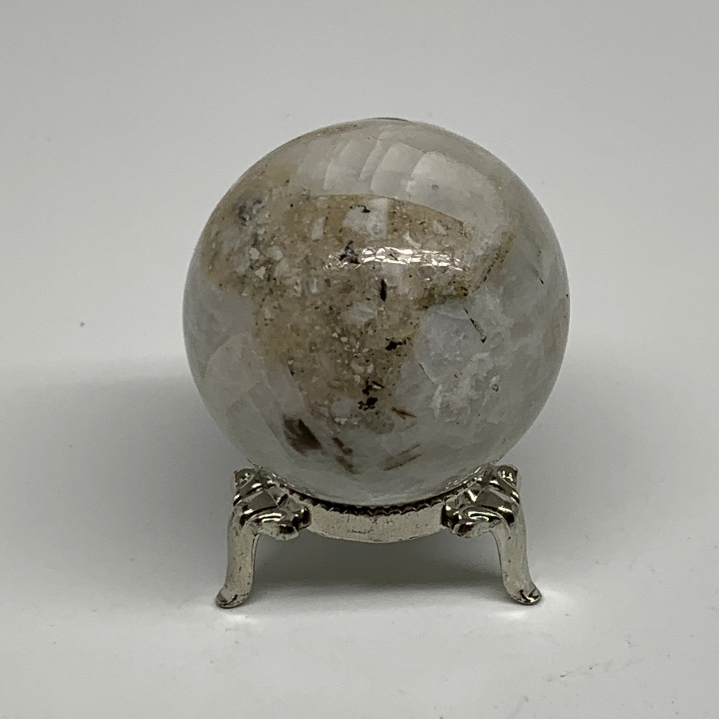 147.6g, 1.9"(48mm), Natural Rainbow Moonstone Sphere Ball Gemstone, B34389