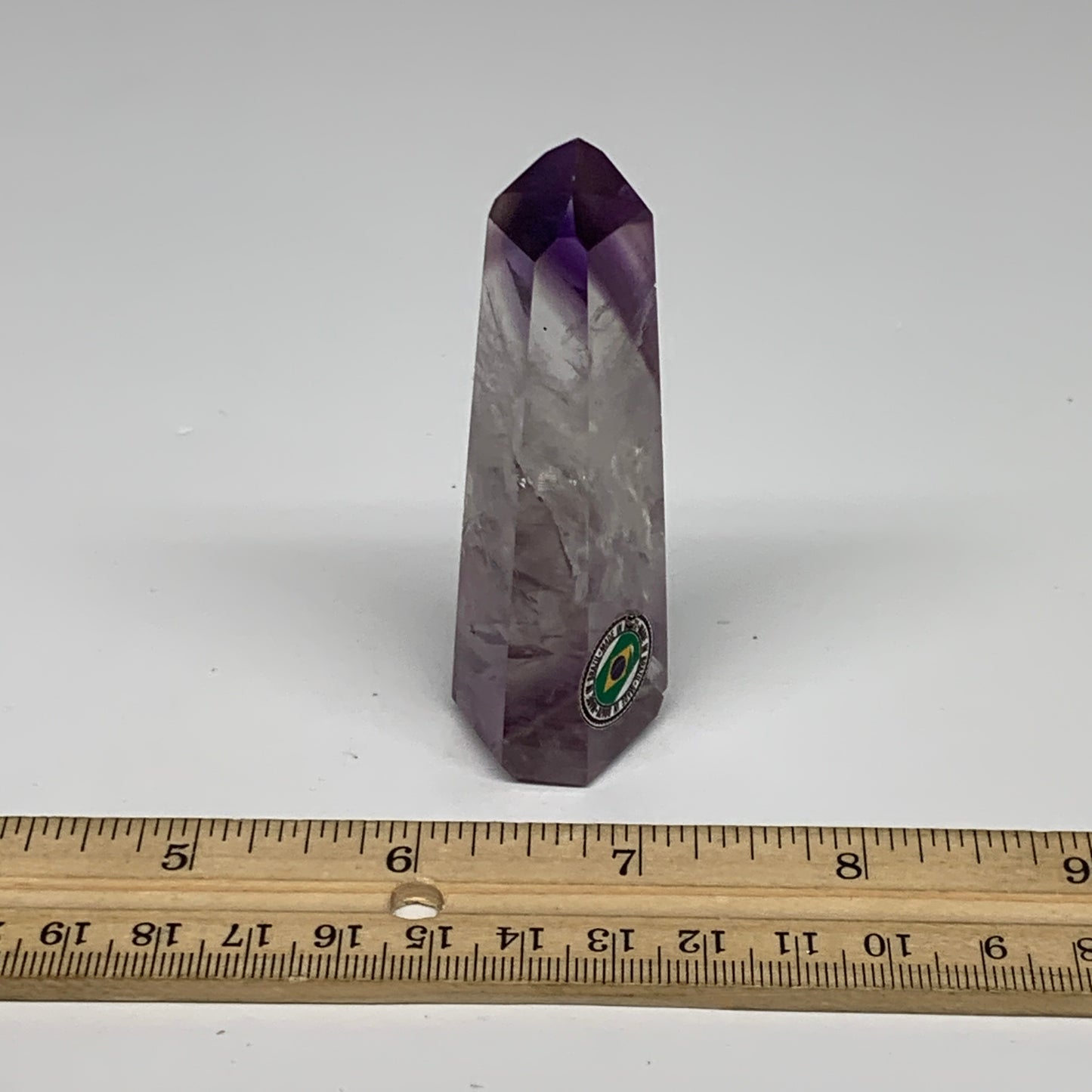 64.8g, 3.1"x1"x0.8", Natural Amethyst Tower Point Obelisk @Brazil, B32369