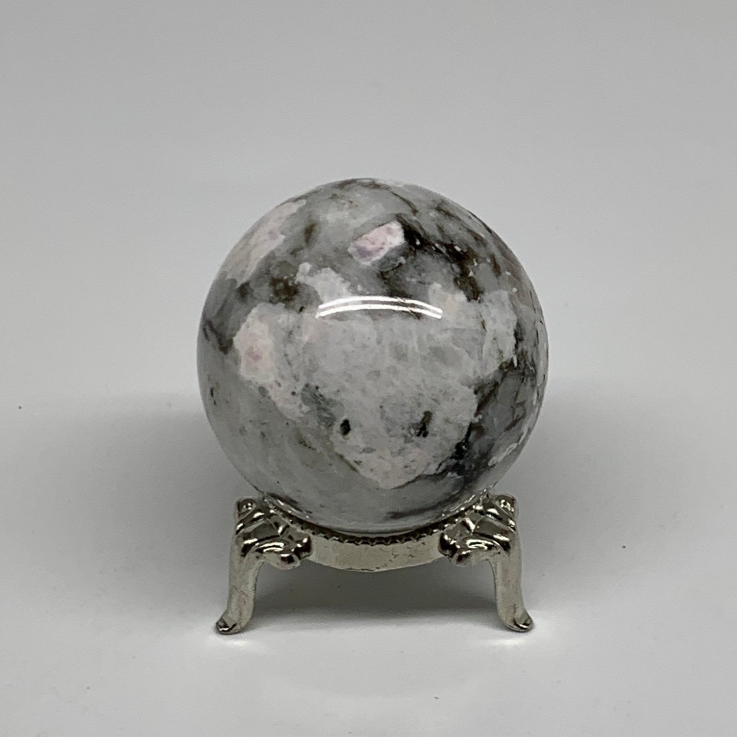 122.5g, 1.8"(45mm), Natural Rainbow Moonstone Sphere Ball Gemstone, B35175