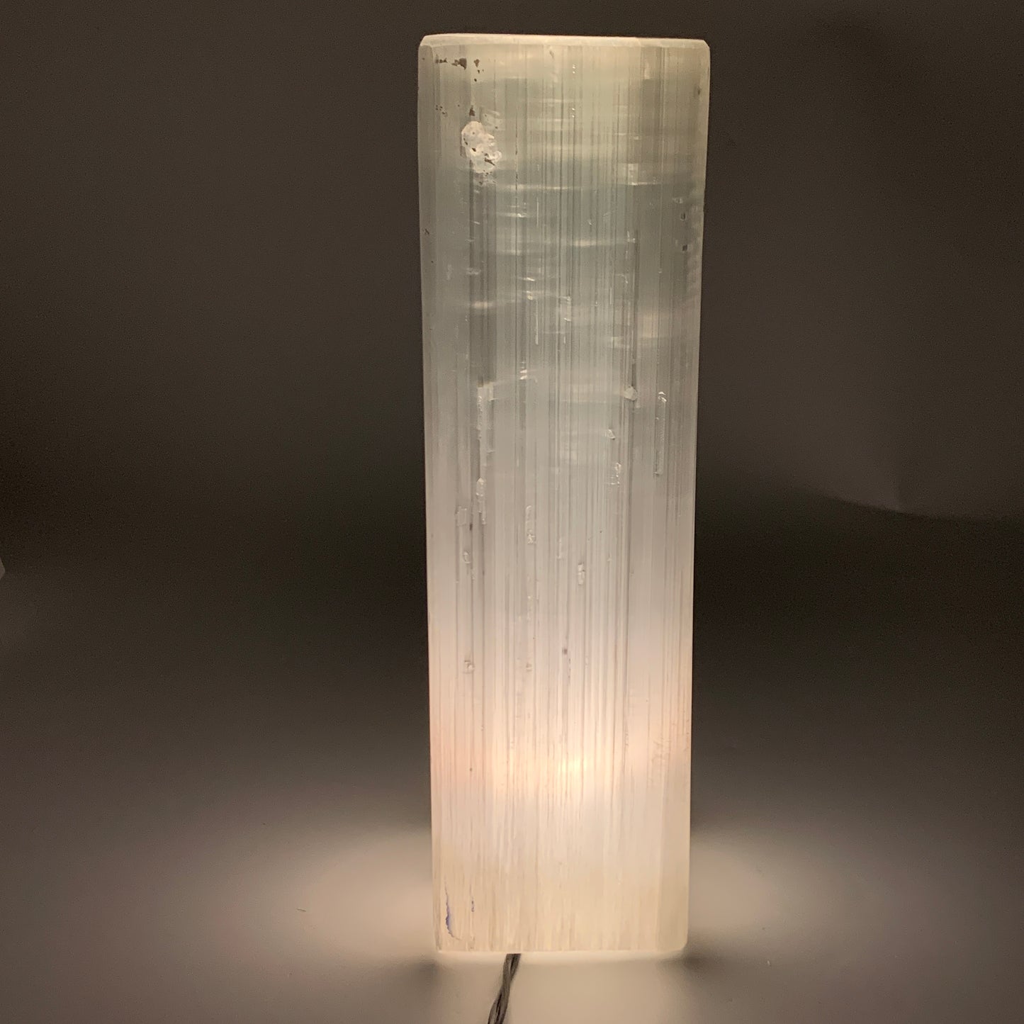 10.9 lbs. 11.75"x3.6", Rectangle Selenite (Satin Spar) Lamp, w/6ft Chord, B35837