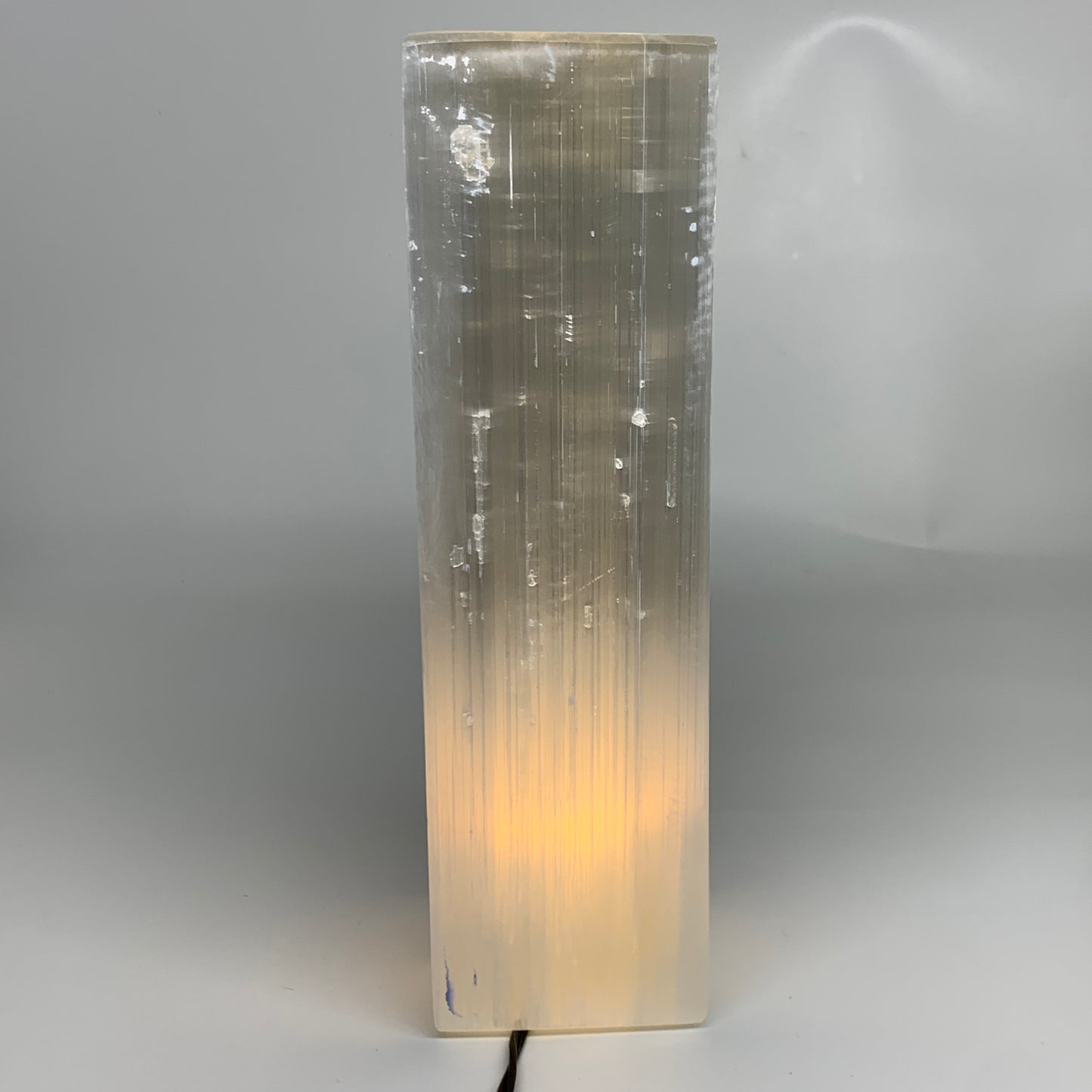 10.9 lbs. 11.75"x3.6", Rectangle Selenite (Satin Spar) Lamp, w/6ft Chord, B35837