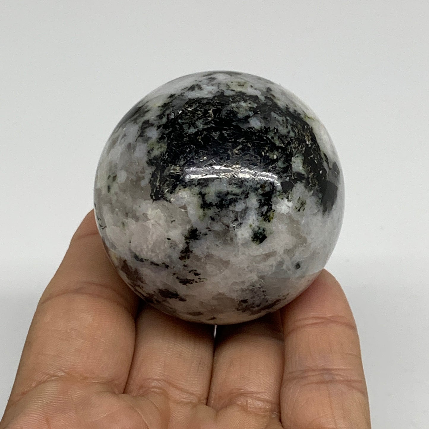 186.7g, 2"(50mm), Natural Rainbow Moonstone Sphere Ball Gemstone, B34390