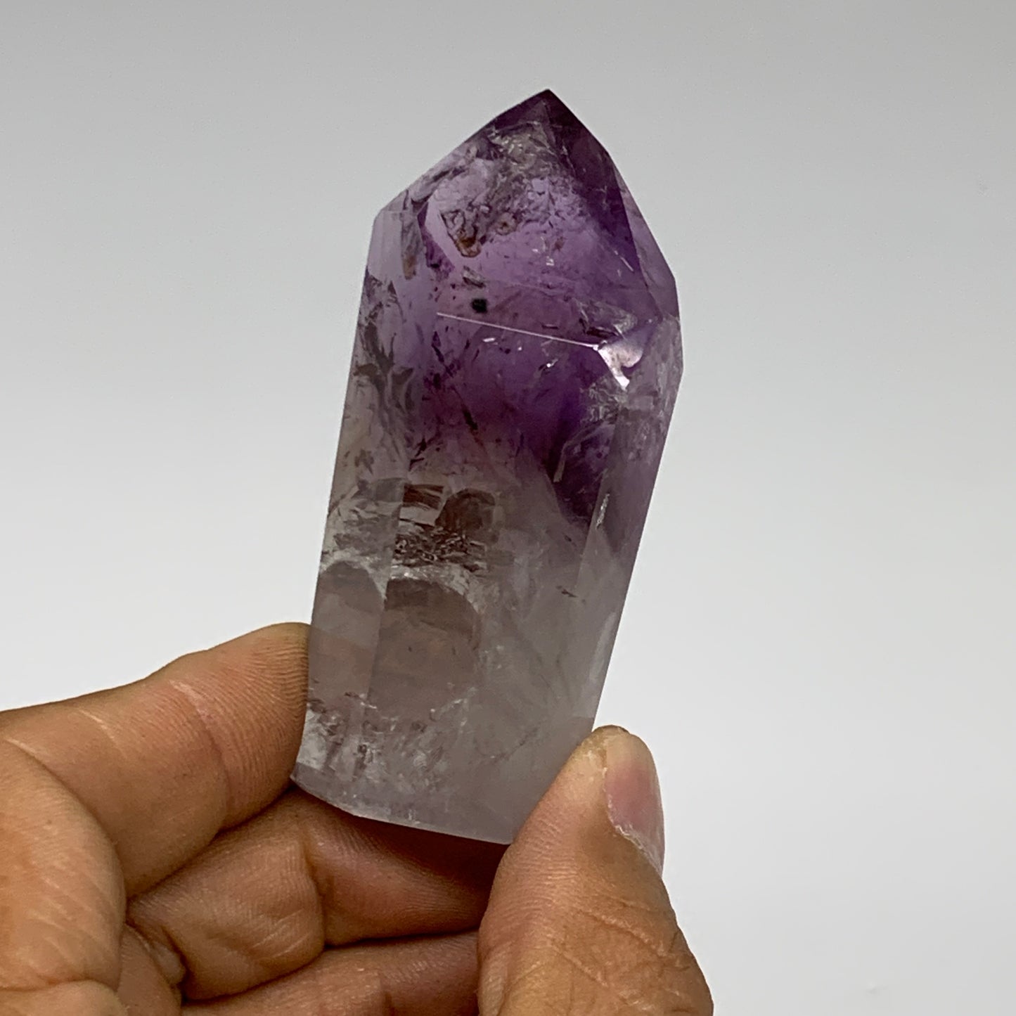 73.1g, 2.6"x1.2"x0.9", Natural Amethyst Tower Point Obelisk @Brazil, B32370