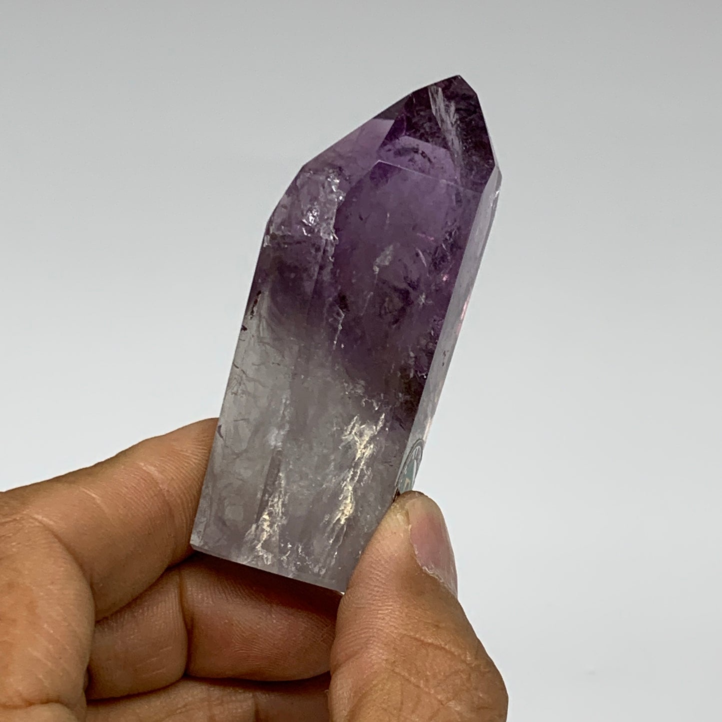 73.1g, 2.6"x1.2"x0.9", Natural Amethyst Tower Point Obelisk @Brazil, B32370