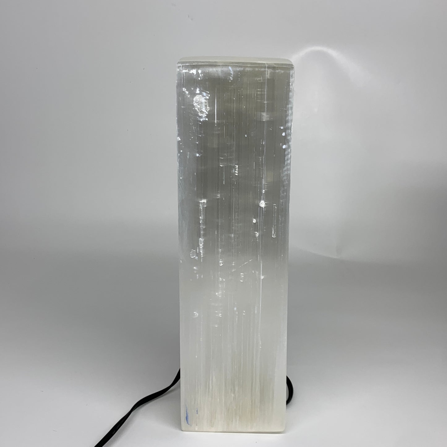10.9 lbs. 11.75"x3.6", Rectangle Selenite (Satin Spar) Lamp, w/6ft Chord, B35837