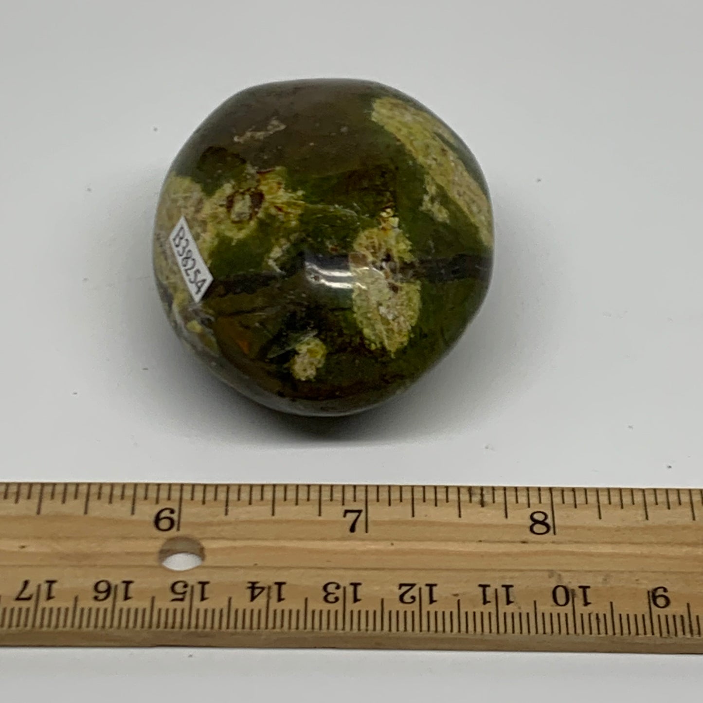 134.4g, 2.4"x2"x1.3", Green Opal Crystal PalmStone Polished Reiki, B38254