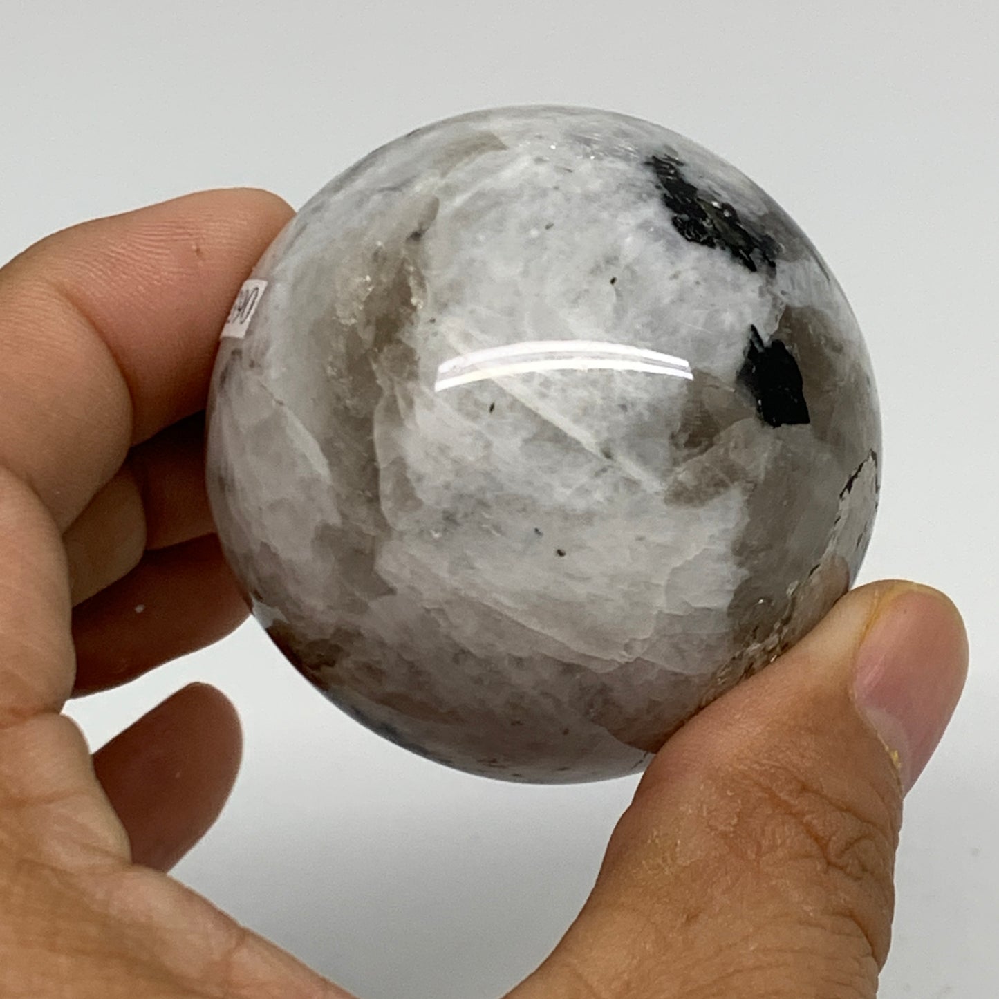 186.7g, 2"(50mm), Natural Rainbow Moonstone Sphere Ball Gemstone, B34390