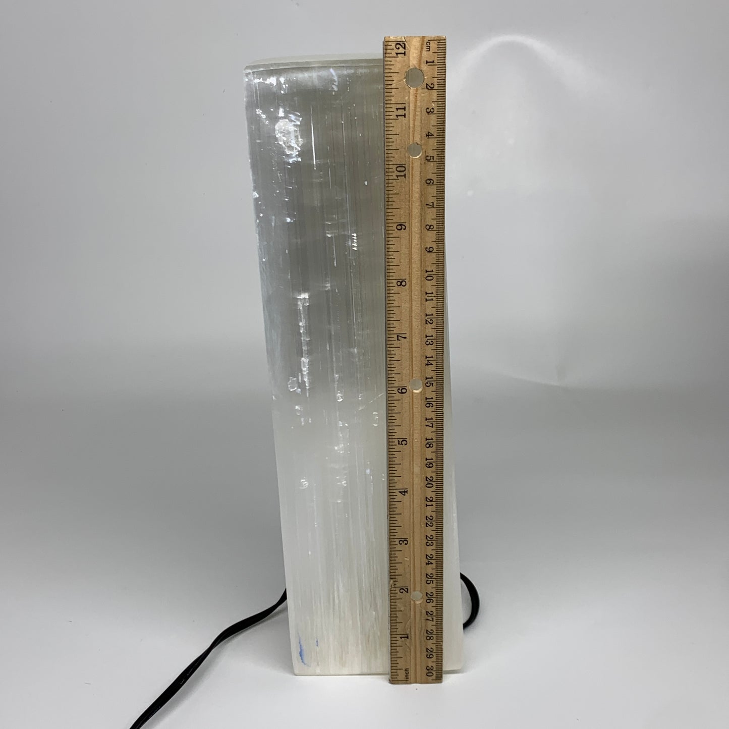 10.9 lbs. 11.75"x3.6", Rectangle Selenite (Satin Spar) Lamp, w/6ft Chord, B35837