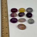 148.2g, 0.9"-1.2", 10pcs, Multi Color Fluorite Crystal Tumbled Stones, B28726