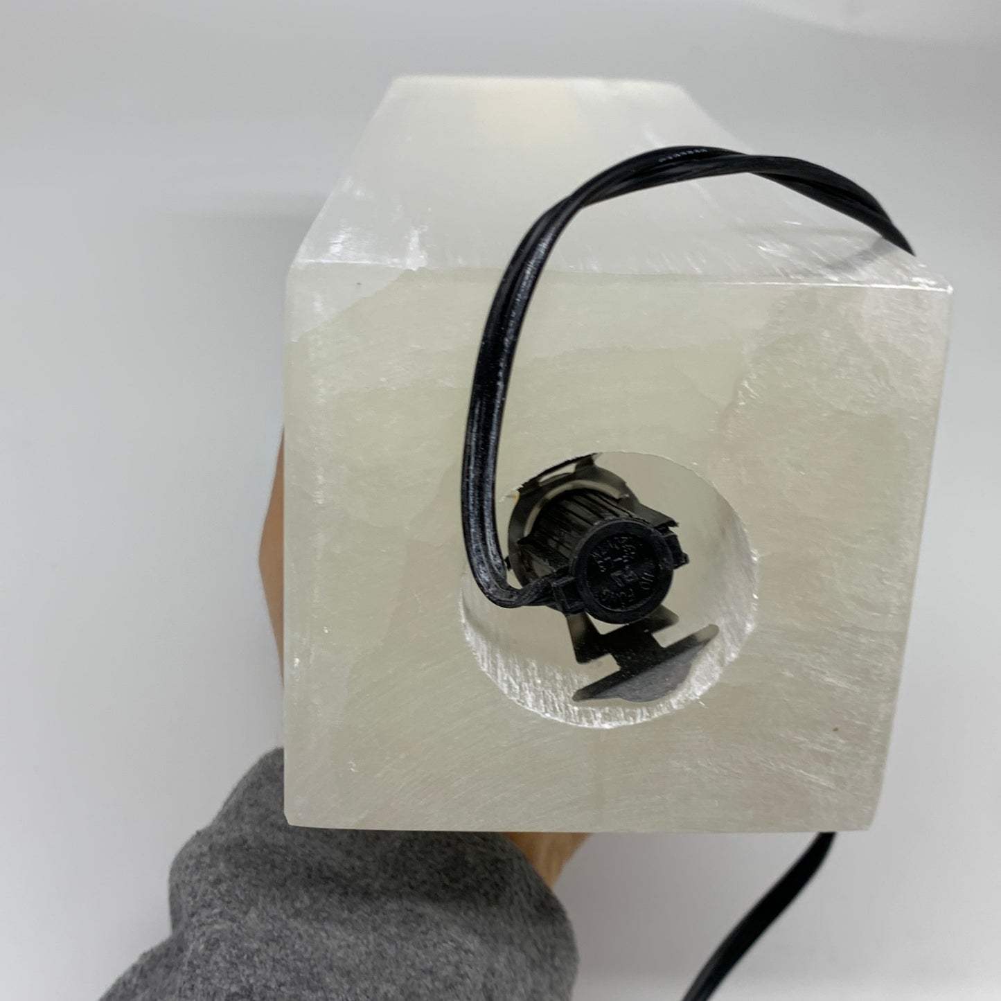 10.9 lbs. 11.75"x3.6", Rectangle Selenite (Satin Spar) Lamp, w/6ft Chord, B35837
