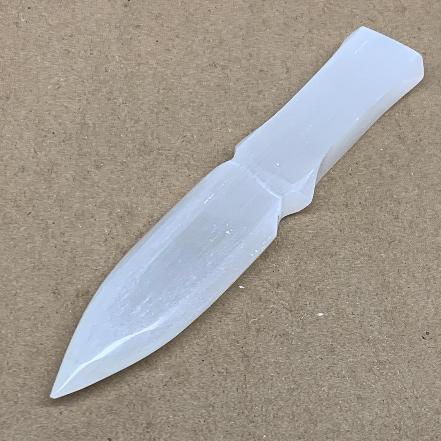 175g, 7.5"x1.4"x0.7", Natural Selenite Crystal Dagger (Satin Spar), B36910