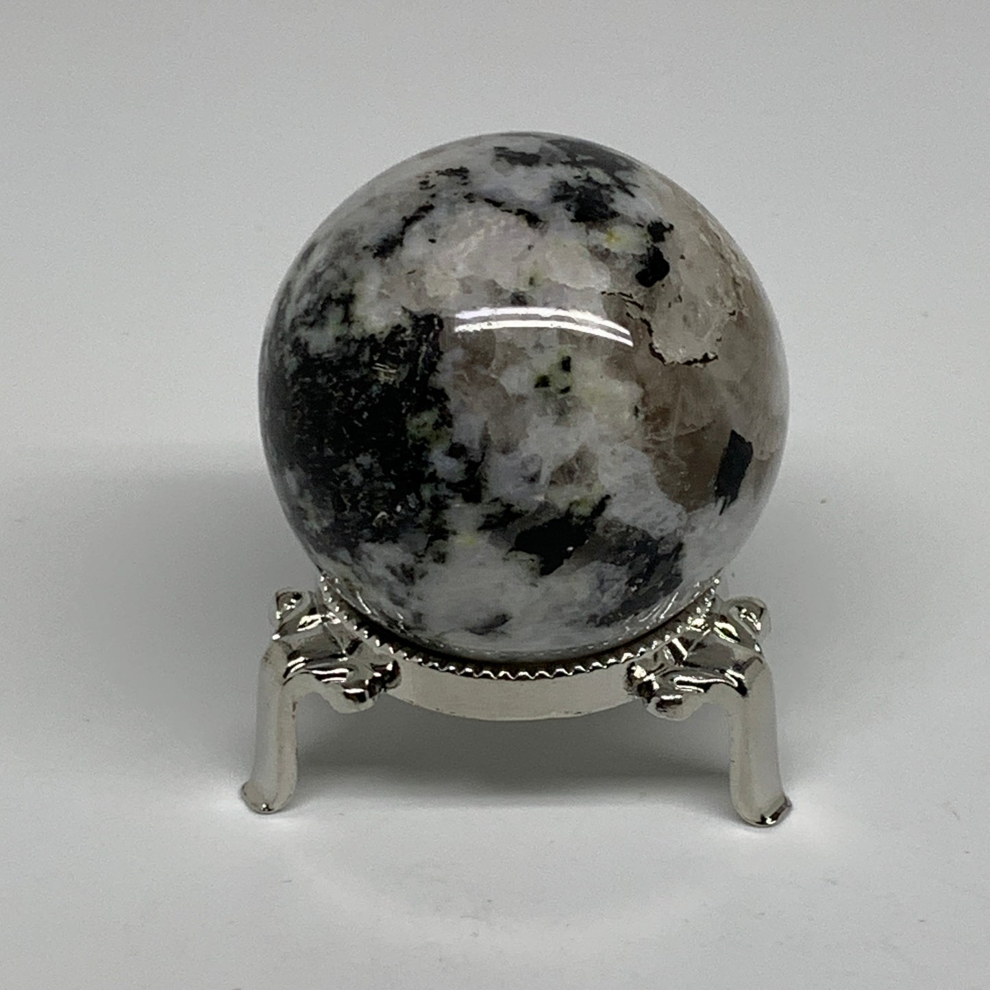 186.7g, 2"(50mm), Natural Rainbow Moonstone Sphere Ball Gemstone, B34390