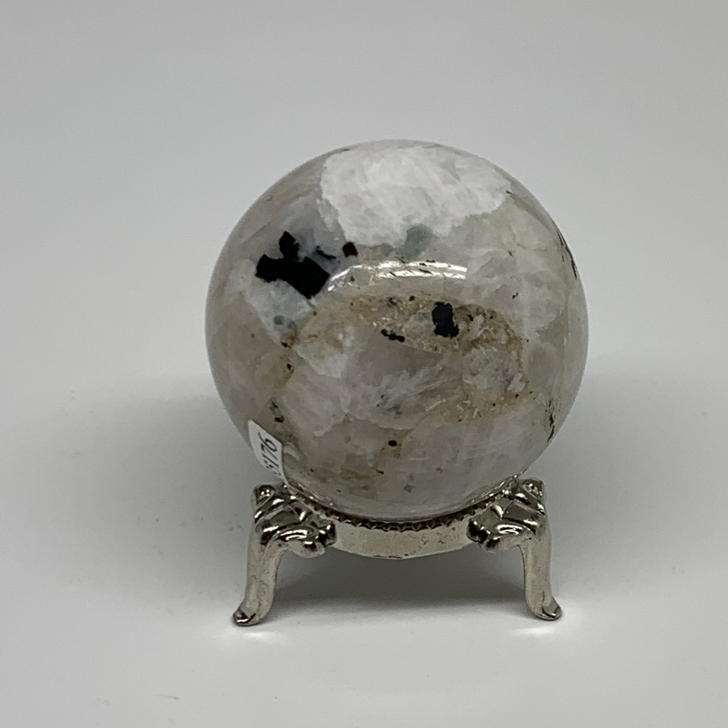 131.8g, 1.8"(45mm), Natural Rainbow Moonstone Sphere Ball Gemstone, B35176