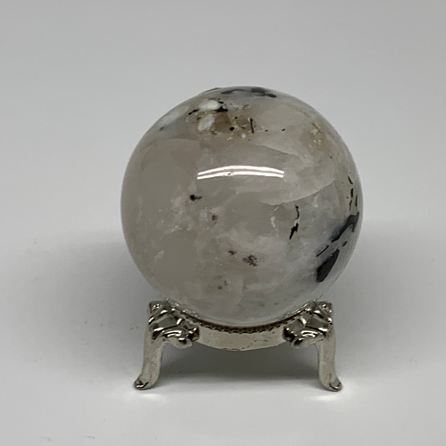 131.8g, 1.8"(45mm), Natural Rainbow Moonstone Sphere Ball Gemstone, B35176