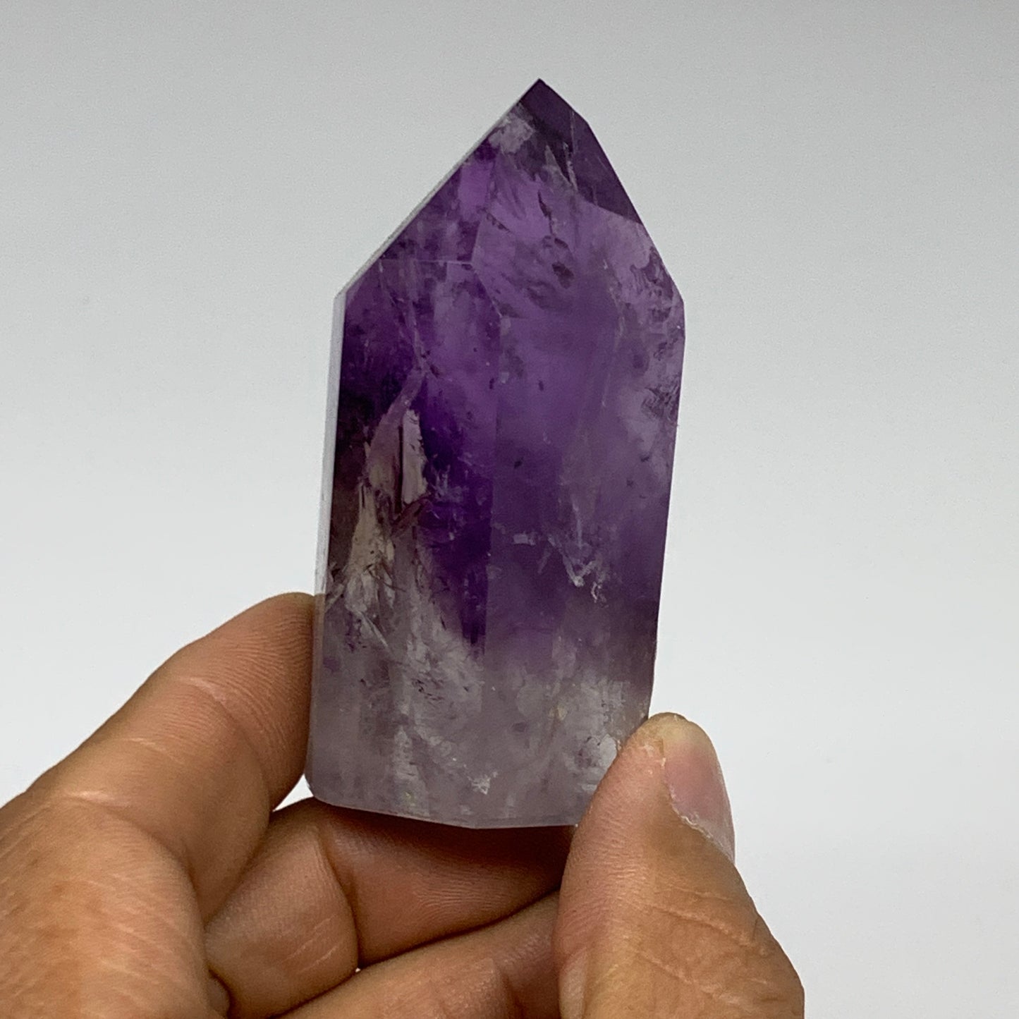 88.1g, 2.5"x1.3"x1", Natural Amethyst Tower Point Obelisk @Brazil, B32371