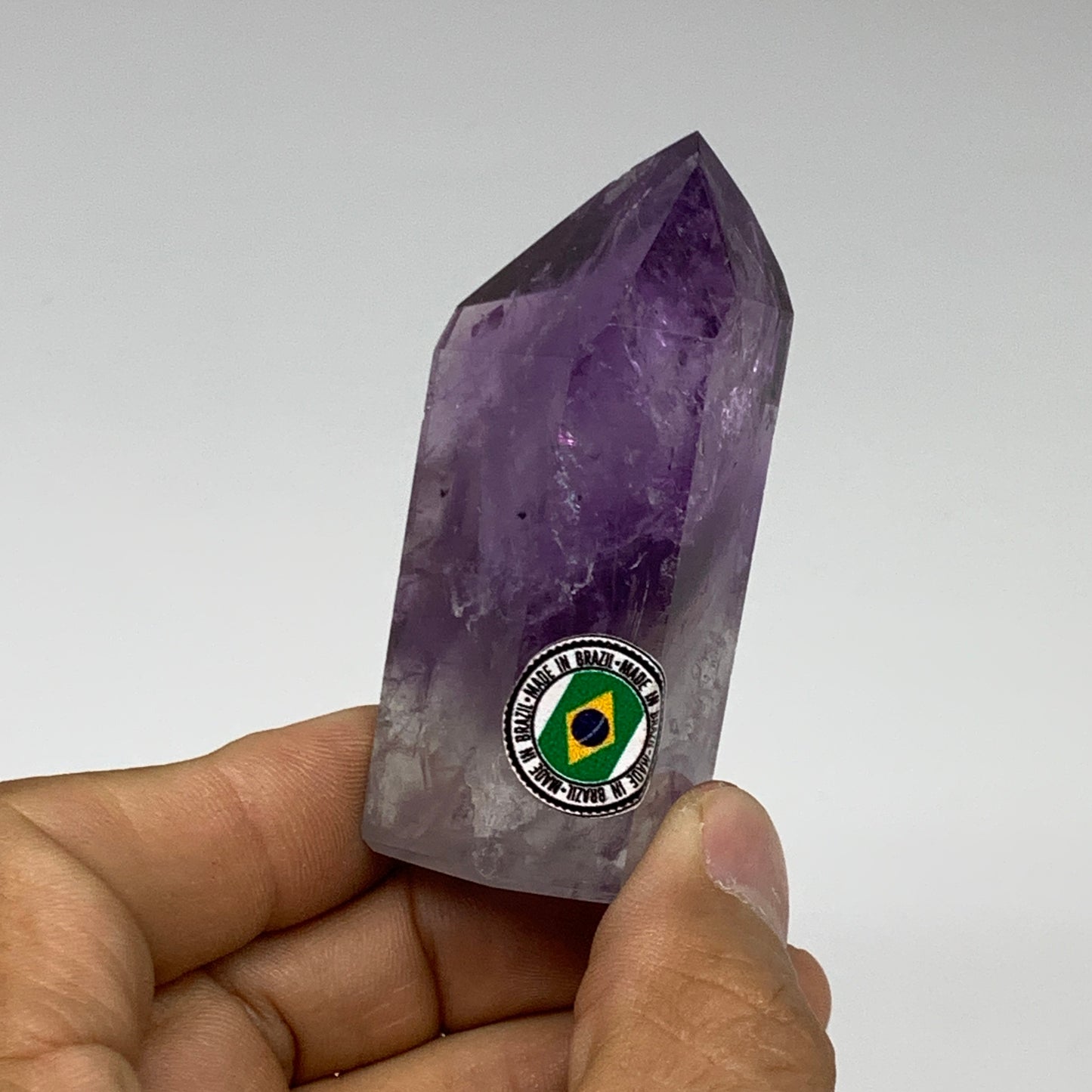 88.1g, 2.5"x1.3"x1", Natural Amethyst Tower Point Obelisk @Brazil, B32371