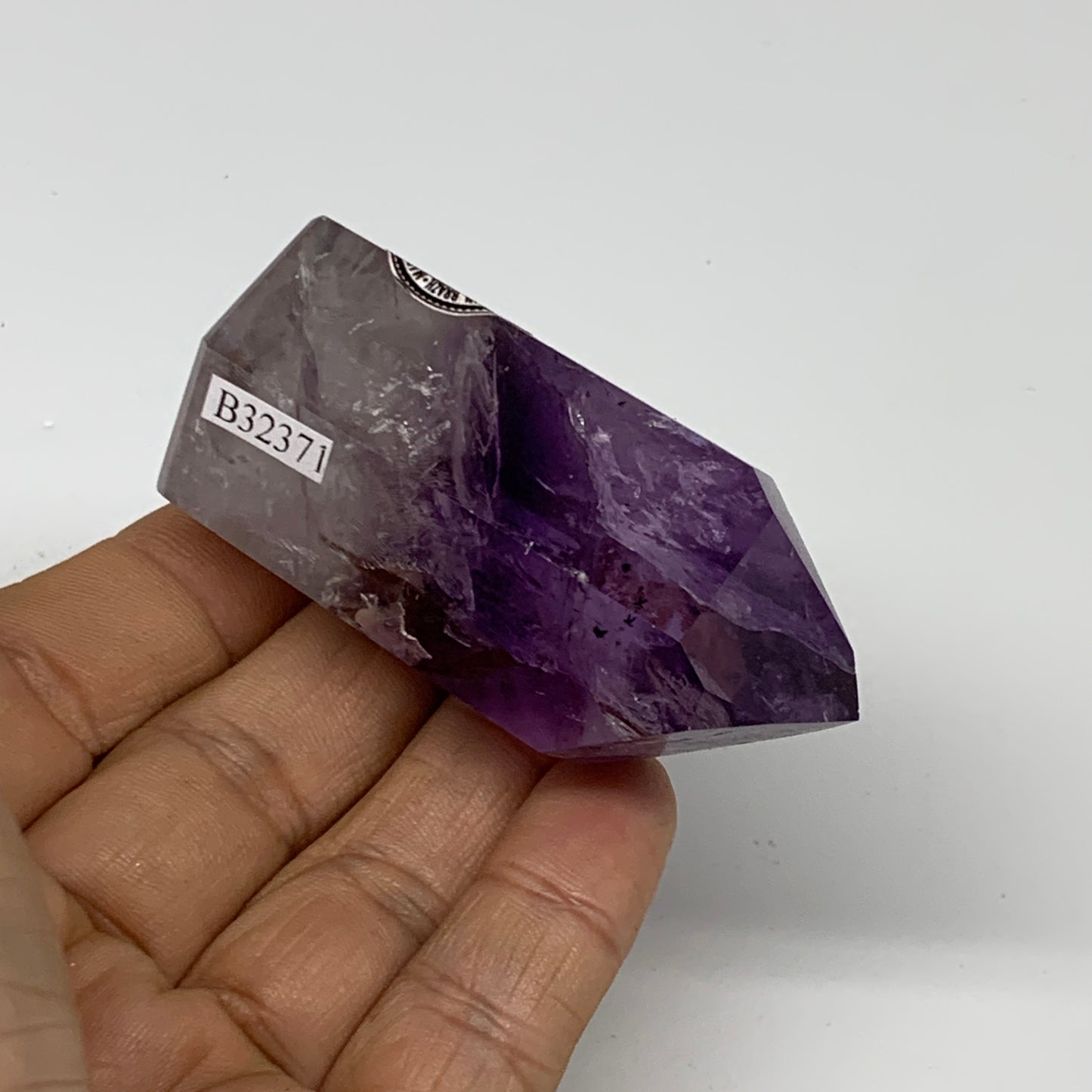 88.1g, 2.5"x1.3"x1", Natural Amethyst Tower Point Obelisk @Brazil, B32371