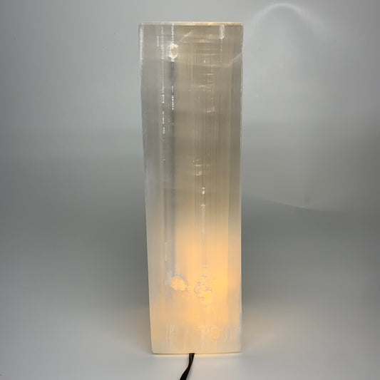 10.6 lbs. 11.5"x3.4", Rectangle Selenite (Satin Spar) Lamp, w/6ft Chord, B35838