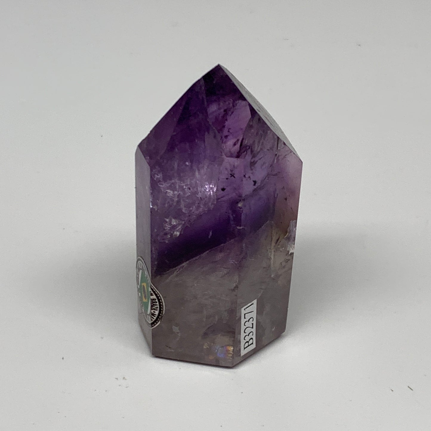 88.1g, 2.5"x1.3"x1", Natural Amethyst Tower Point Obelisk @Brazil, B32371