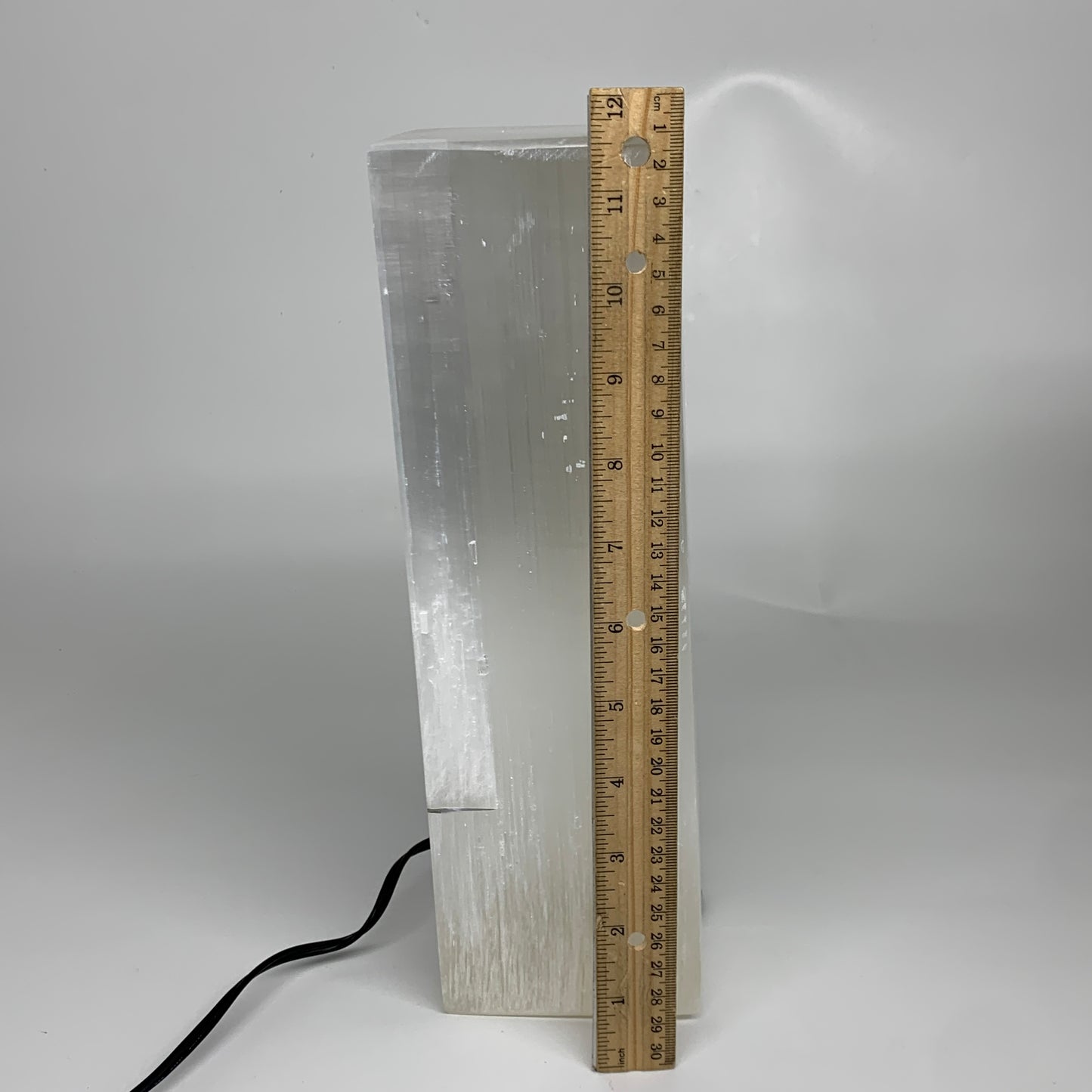 10.6 lbs. 11.5"x3.4", Rectangle Selenite (Satin Spar) Lamp, w/6ft Chord, B35838