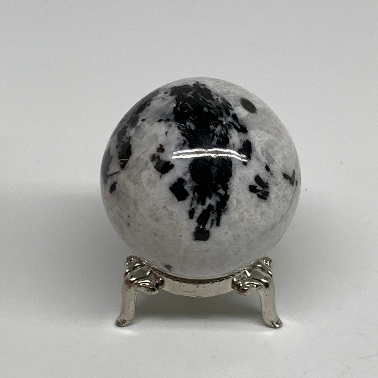 156g, 1.9"(48mm), Natural Rainbow Moonstone Sphere Ball Gemstone, B34391