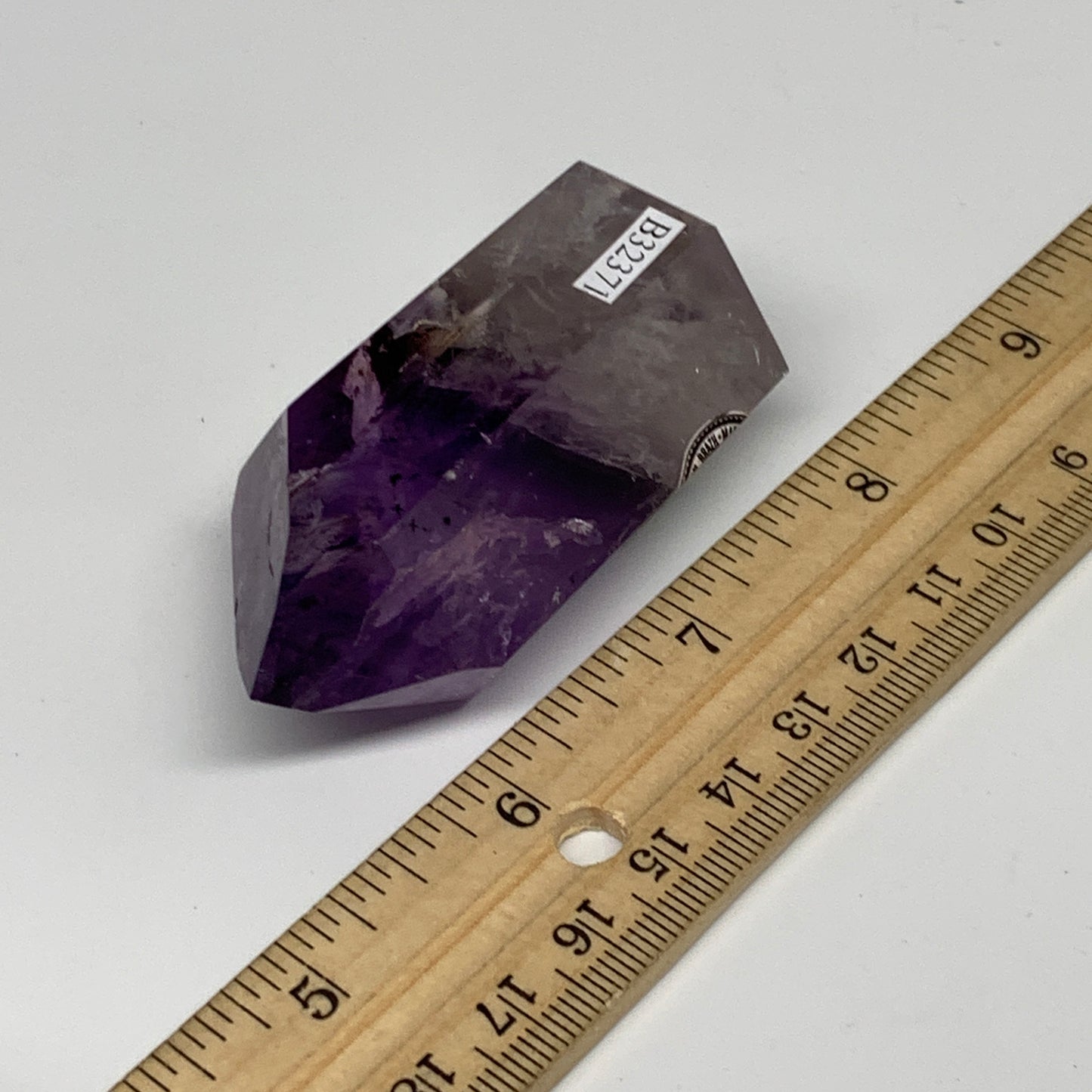 88.1g, 2.5"x1.3"x1", Natural Amethyst Tower Point Obelisk @Brazil, B32371
