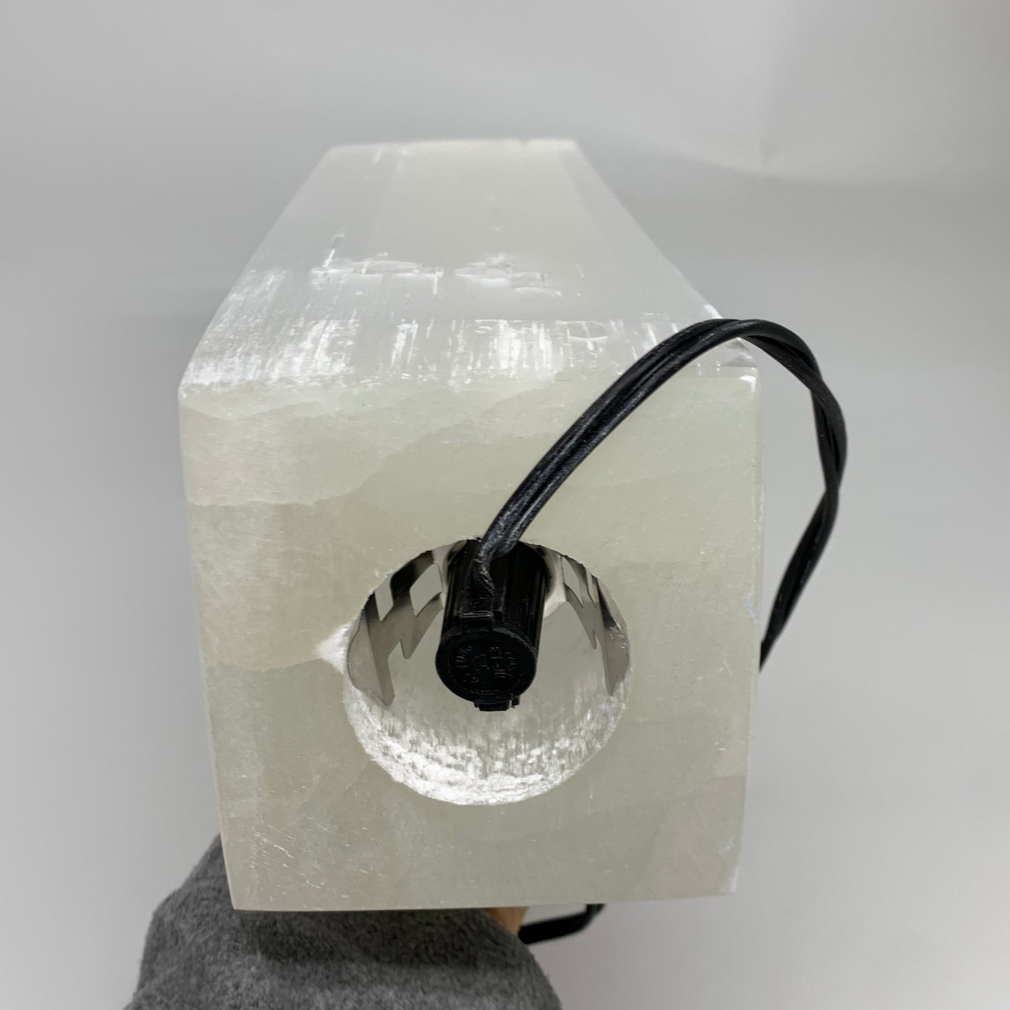10.6 lbs. 11.5"x3.4", Rectangle Selenite (Satin Spar) Lamp, w/6ft Chord, B35838
