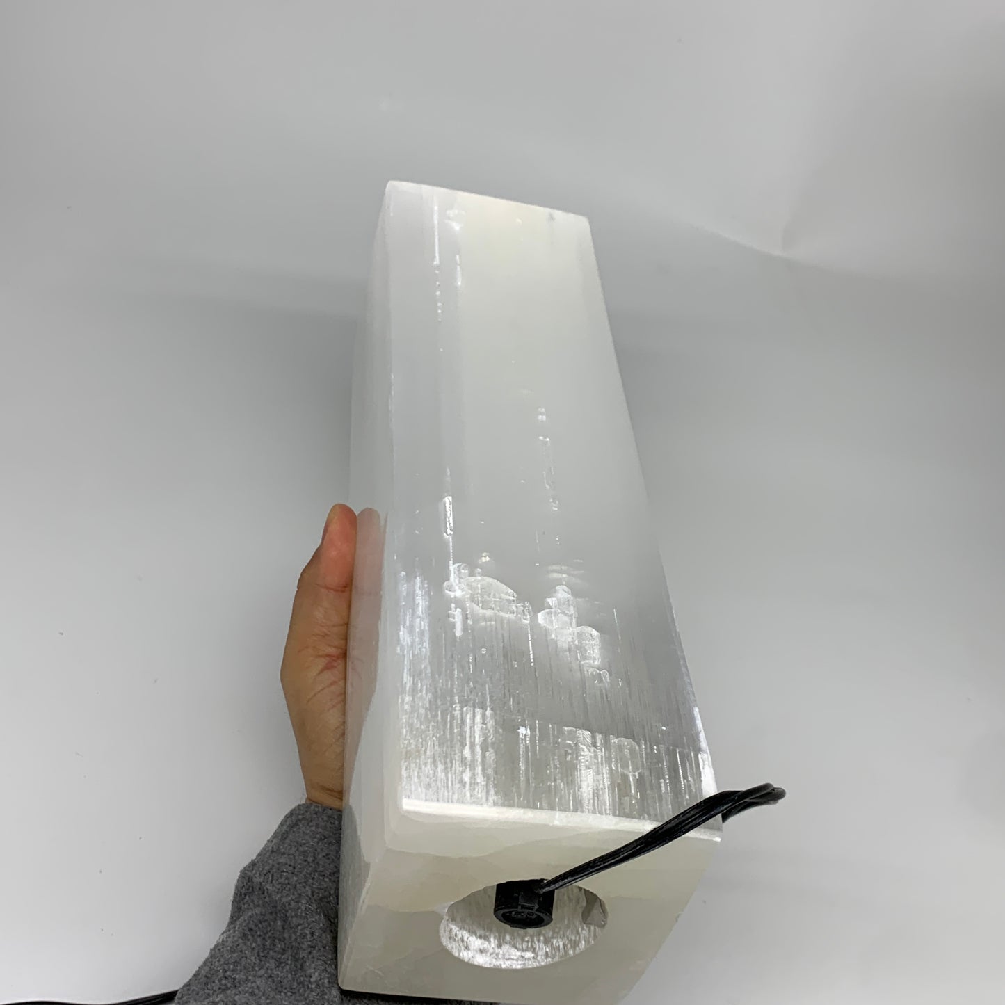 10.6 lbs. 11.5"x3.4", Rectangle Selenite (Satin Spar) Lamp, w/6ft Chord, B35838