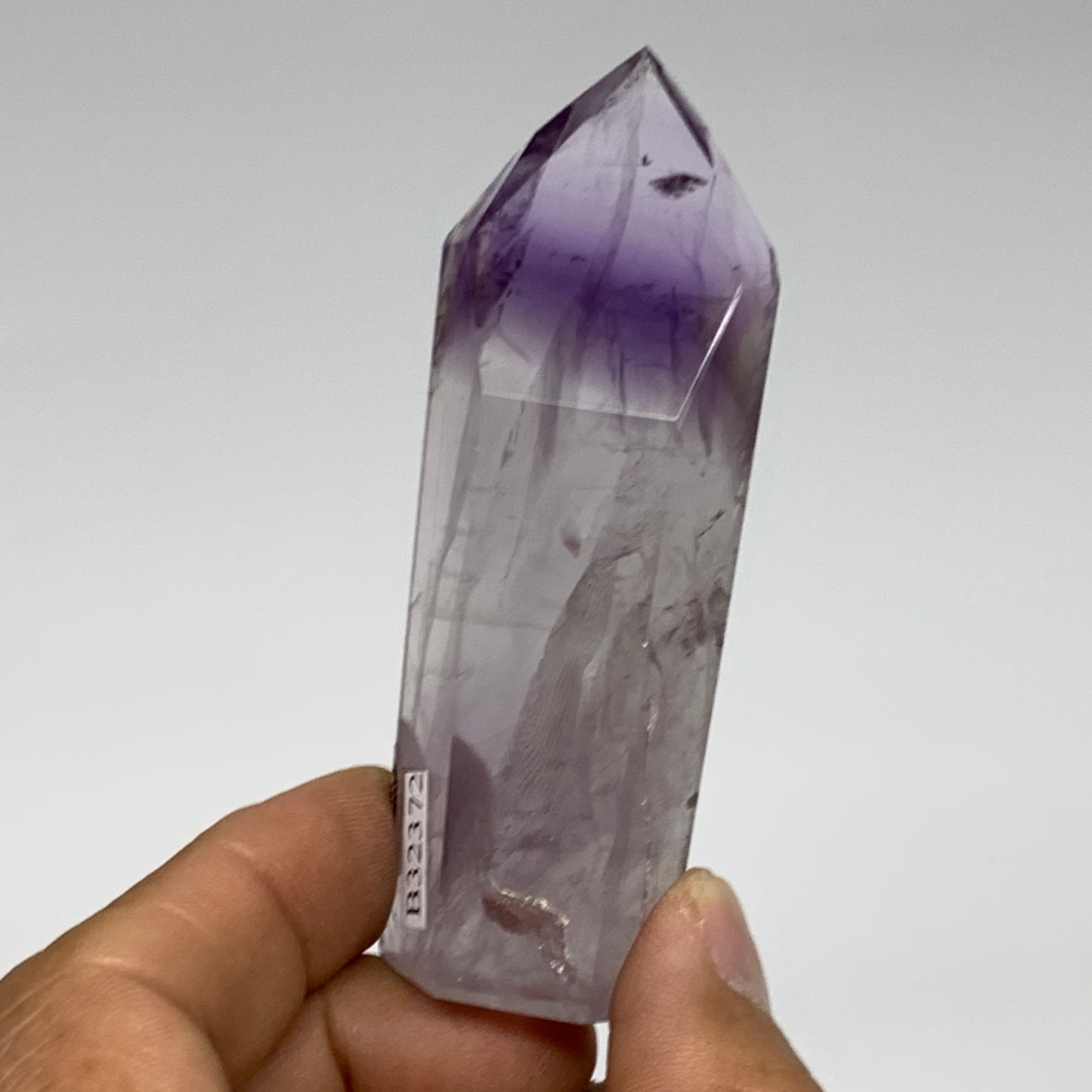 60.8g, 3.1"x1.1"x0.6", Natural Amethyst Tower Point Obelisk @Brazil, B32372