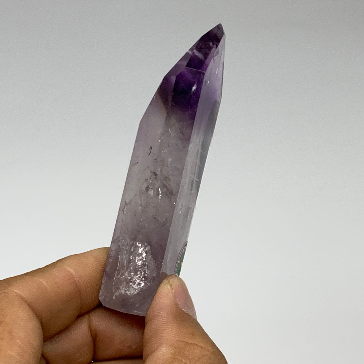 60.8g, 3.1"x1.1"x0.6", Natural Amethyst Tower Point Obelisk @Brazil, B32372