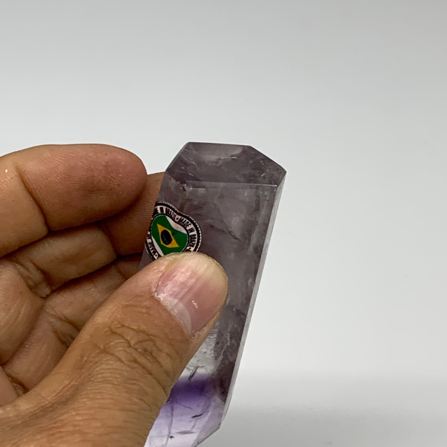 60.8g, 3.1"x1.1"x0.6", Natural Amethyst Tower Point Obelisk @Brazil, B32372