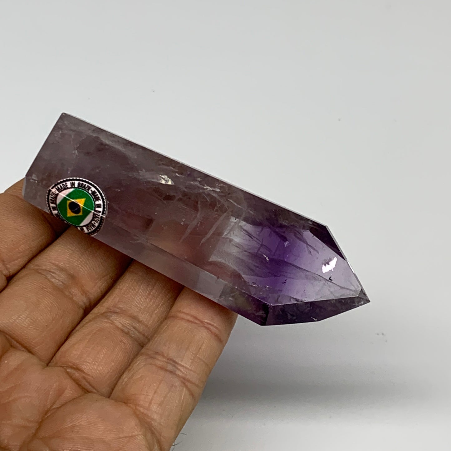 60.8g, 3.1"x1.1"x0.6", Natural Amethyst Tower Point Obelisk @Brazil, B32372