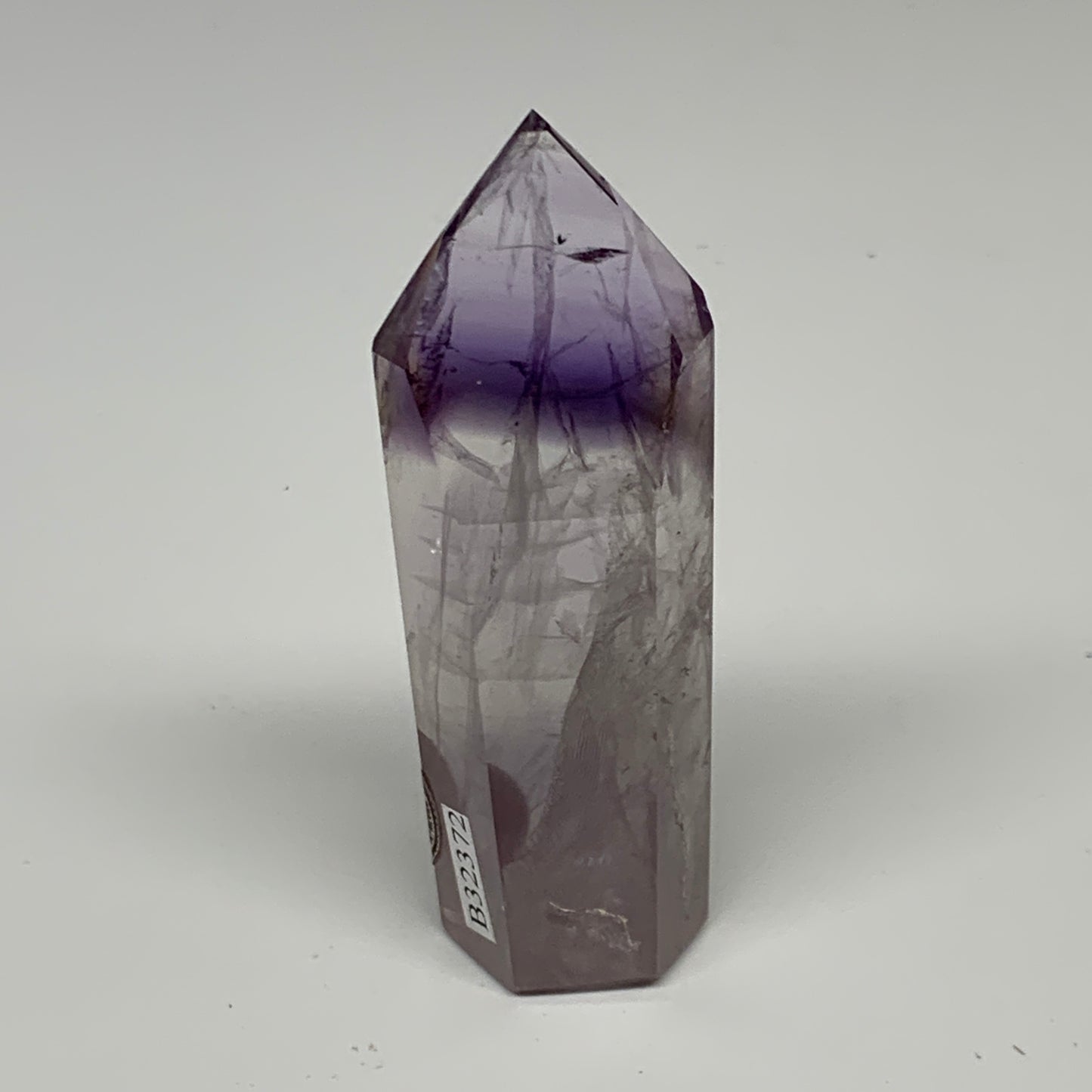 60.8g, 3.1"x1.1"x0.6", Natural Amethyst Tower Point Obelisk @Brazil, B32372