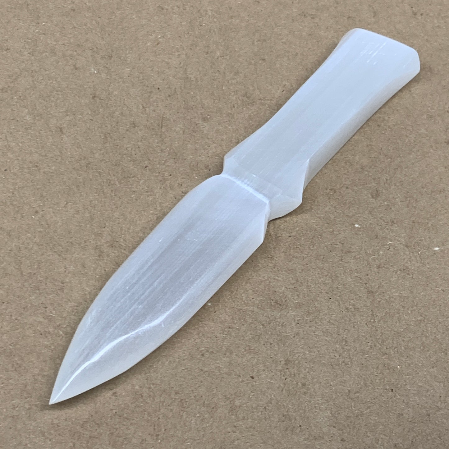 145g, 7.5"x1.2"x0.6", Natural Selenite Crystal Dagger (Satin Spar), B36462