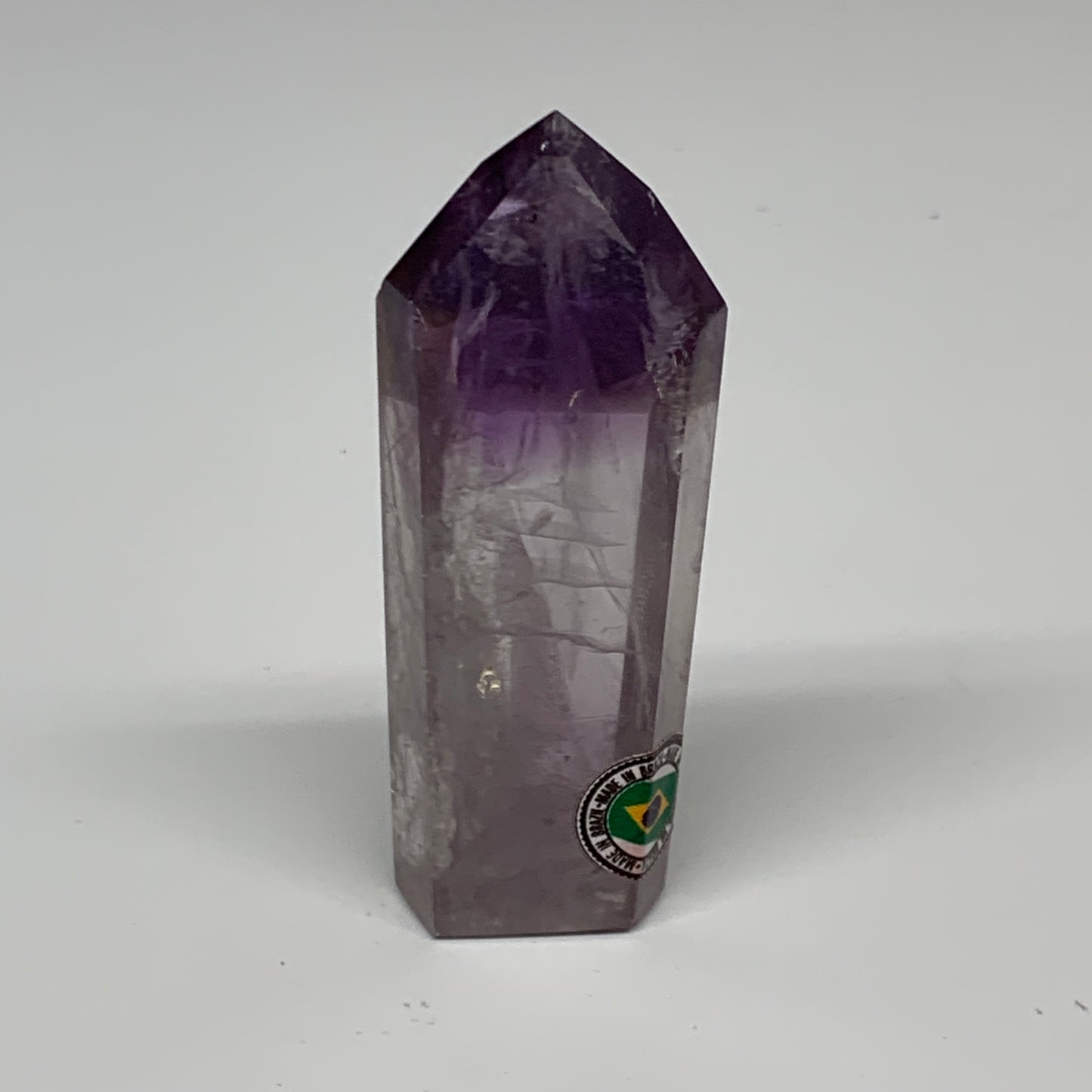 60.8g, 3.1"x1.1"x0.6", Natural Amethyst Tower Point Obelisk @Brazil, B32372