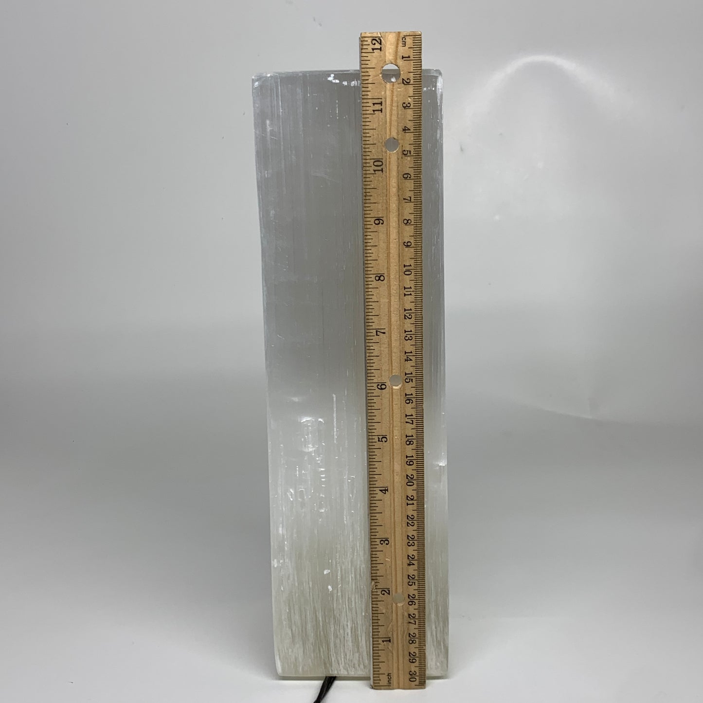 10.4 lbs. 11.5"x3.4", Rectangle Selenite (Satin Spar) Lamp, w/6ft Chord, B35839