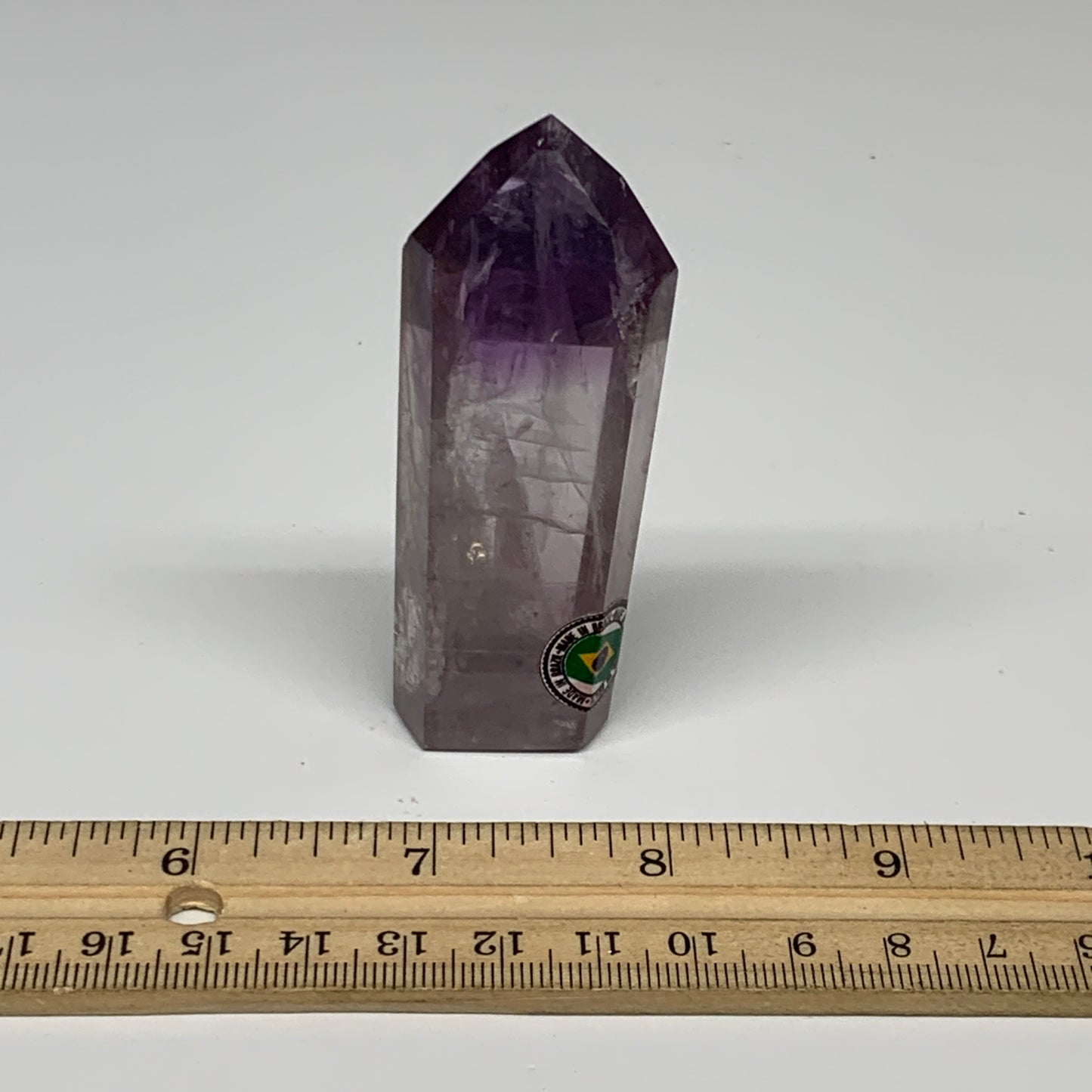 60.8g, 3.1"x1.1"x0.6", Natural Amethyst Tower Point Obelisk @Brazil, B32372